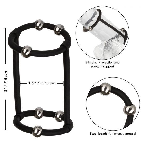 эрекционное кольцо с стальными бусинами steel beaded silicone enhancer cage в Перми