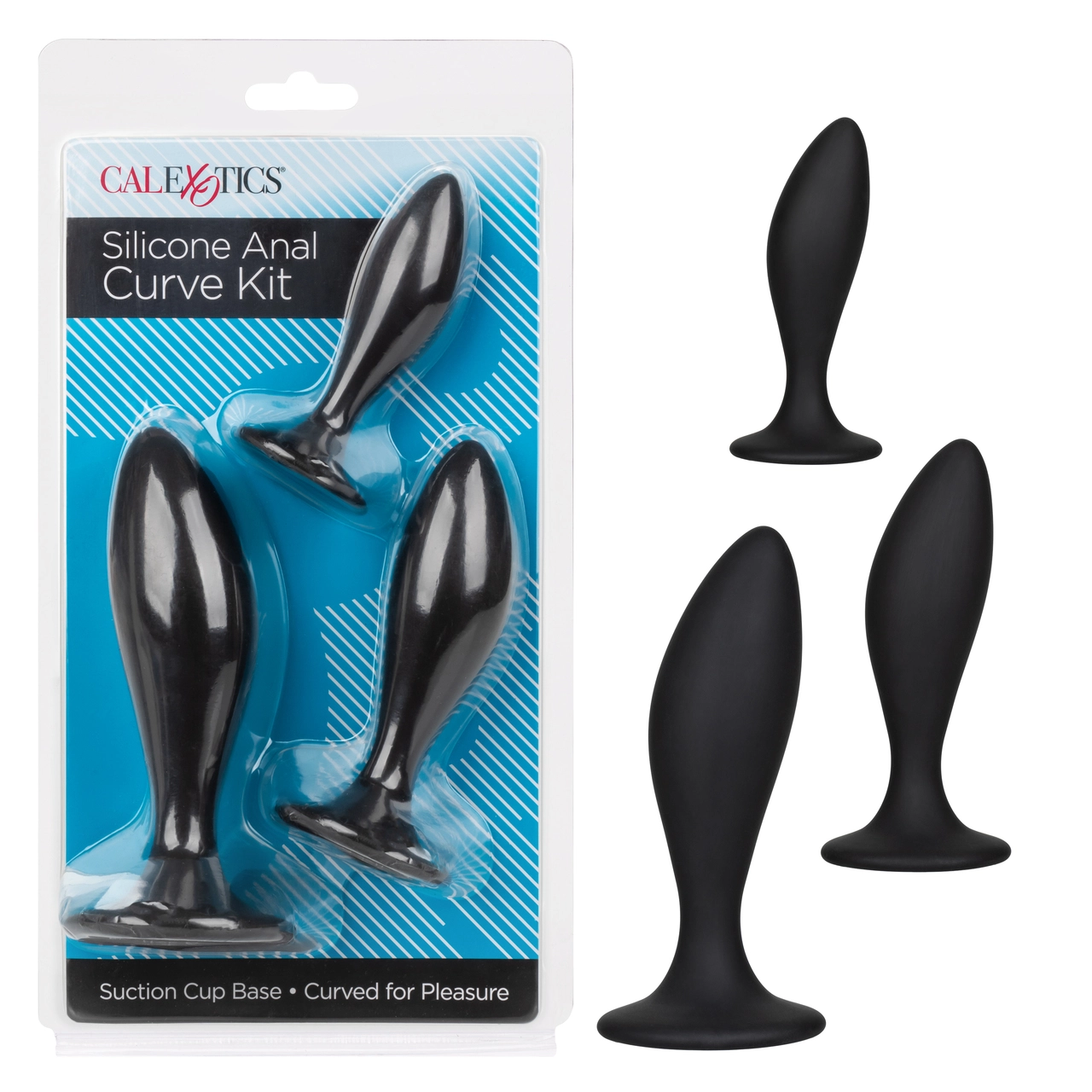 набор из трех анальных пробок silicone curve anal kit в Перми