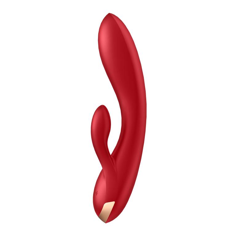 вибратор-кролик satisfyer double flex с двумя клиторальными отростками (красный) в Перми