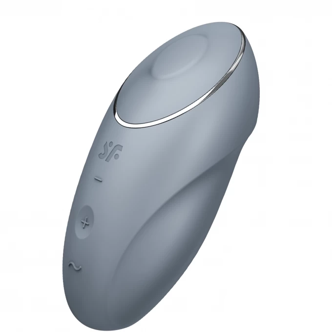 вибромассажер satisfyer tap & climax 1, силикон, серо-голубой, 11 см в Перми