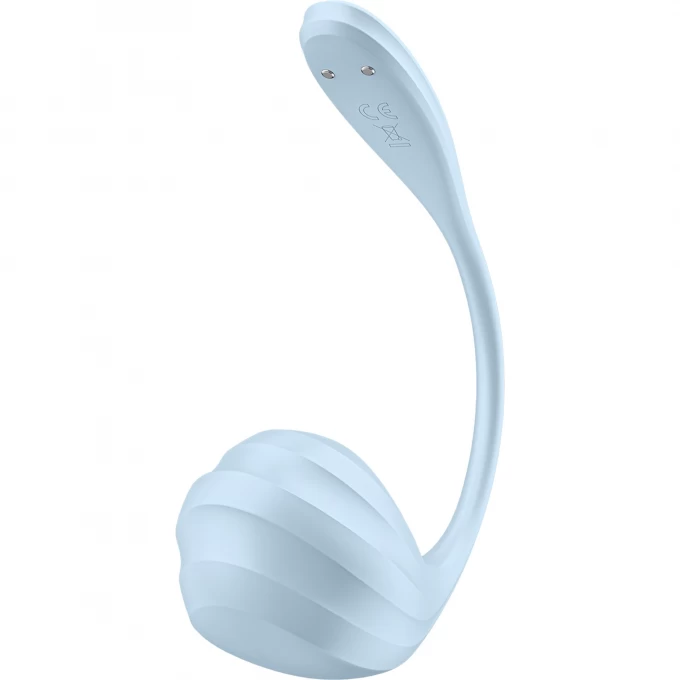 виброяйцо satisfyer smooth petal connect app, голубое, 6,5 см в Перми