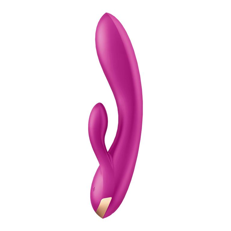 вибратор-кролик satisfyer double flex с двумя клиторальными отростками (фиолетовый) в Перми