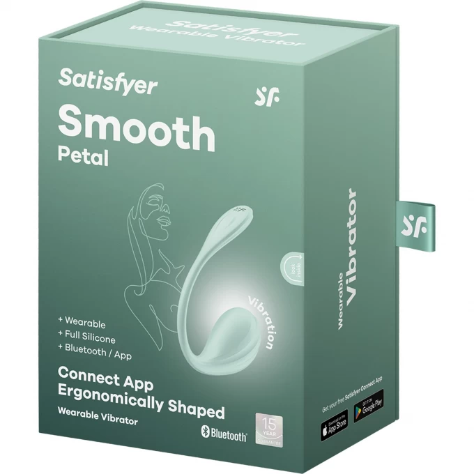 виброяйцо satisfyer smooth petal connect app, мятное, 6,5 см в Перми