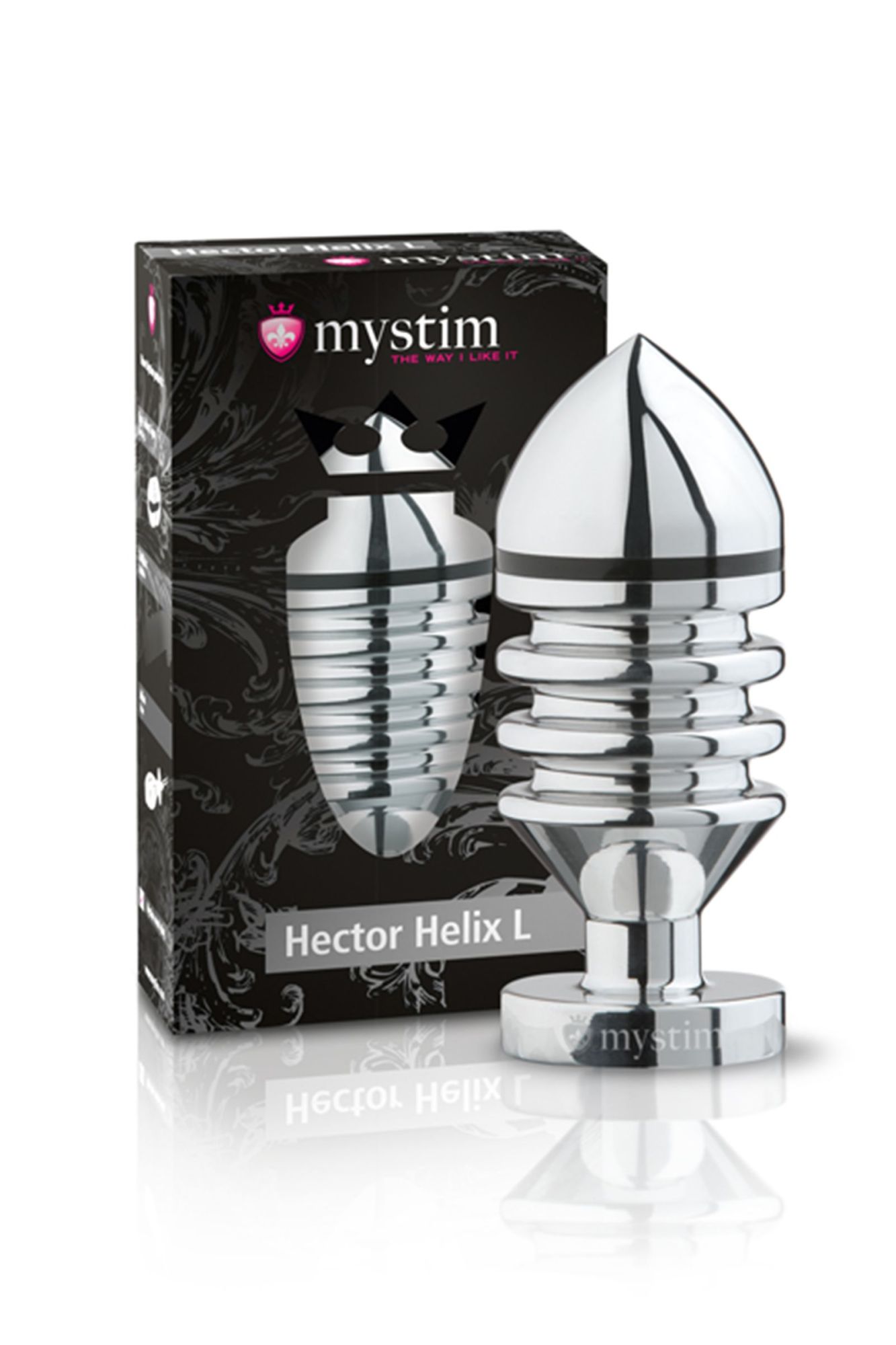 анальная пробка mystim hector helix l, электростимуляция, хирургическая сталь, серебряная, 11,5 см, в Перми