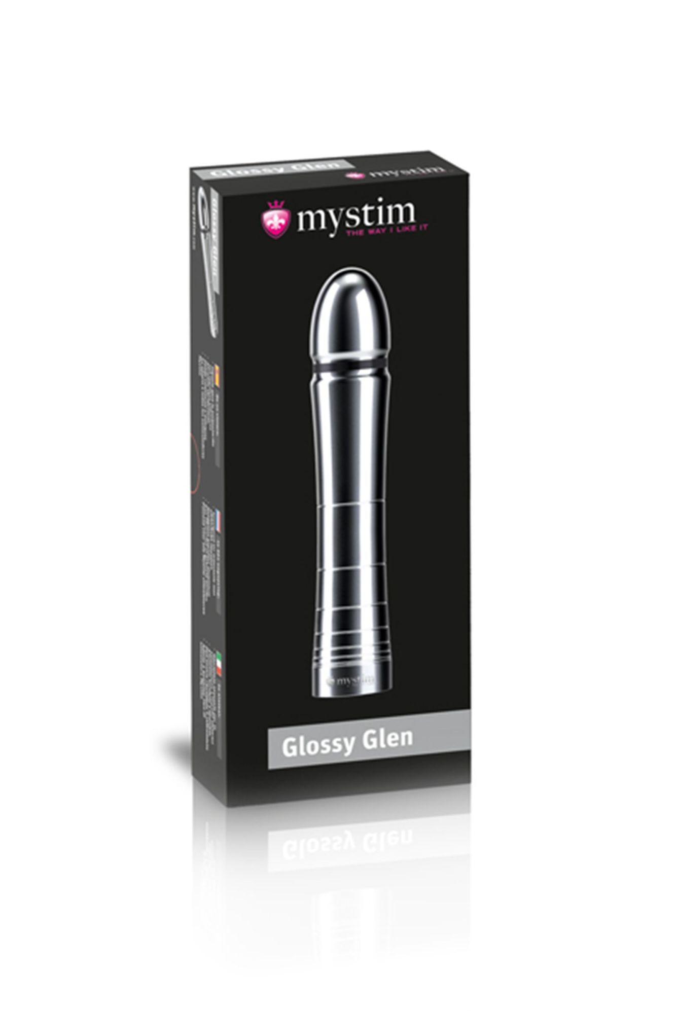 фаллоимитатор mystim glossy glen, электростимуляция, хирургическая сталь, серебряный, 14 см в Перми