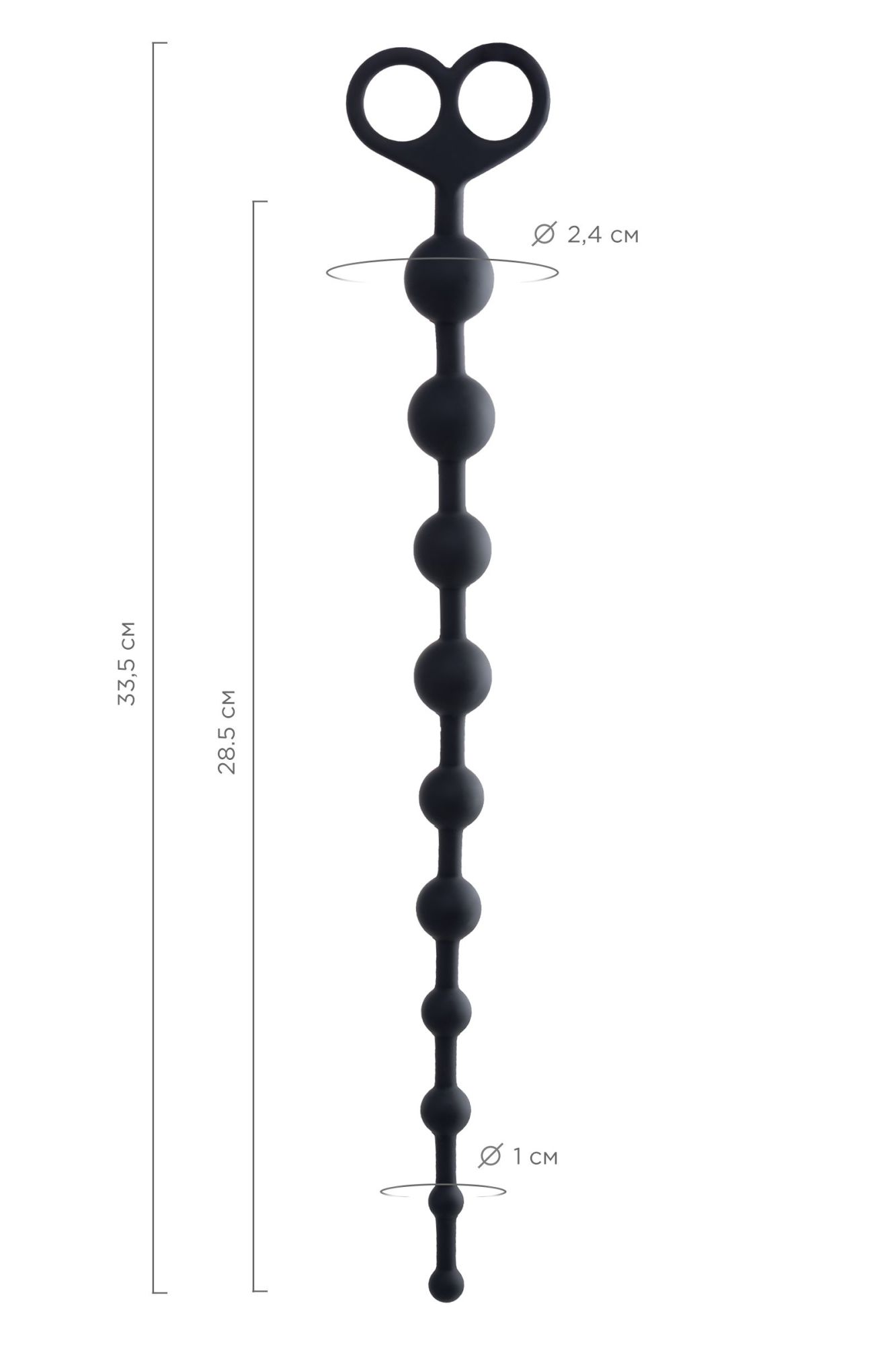 анальные бусы toyfa popo pleasure cephei, водонепроницаемые, силикон, черные, 33,5 см, ø 2,4 см в Перми