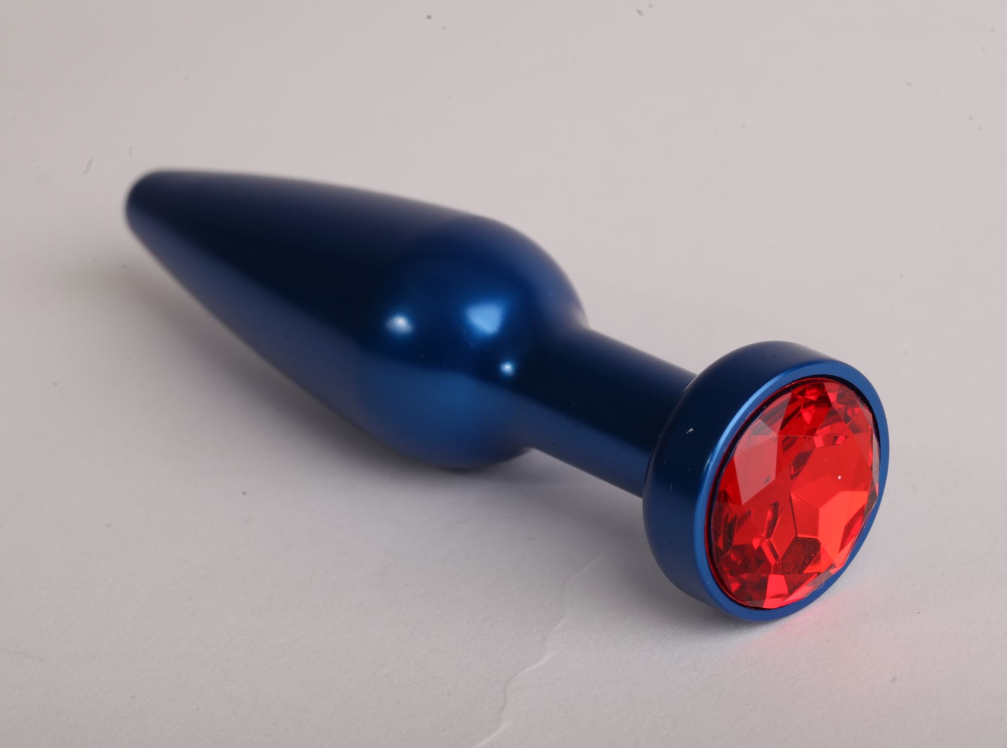 анальная пробка металл 11,2х2,9см  синяя с красным 47197-1-mm в Перми
