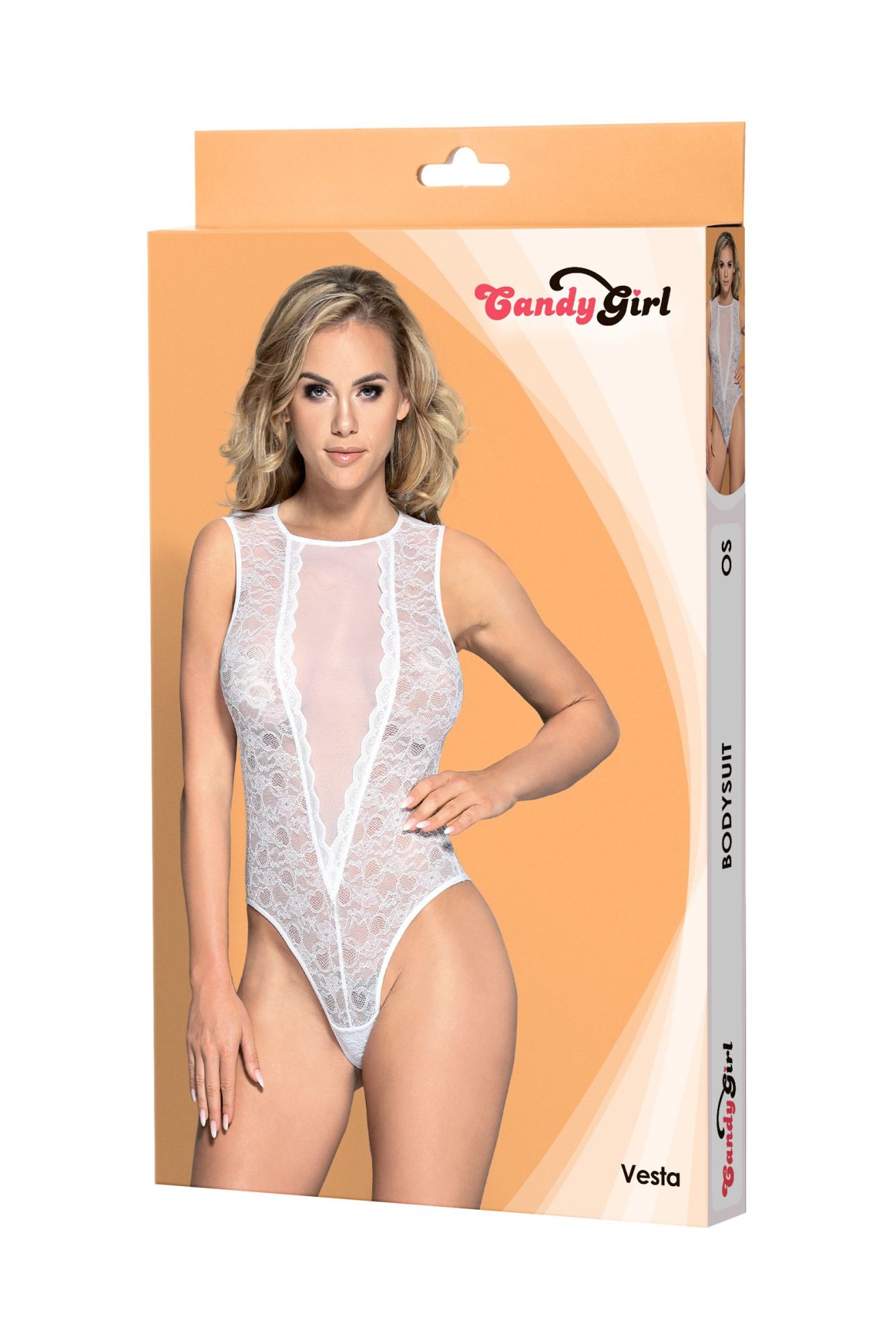 Эротическое боди candy girl vesta, белое, os в Перми