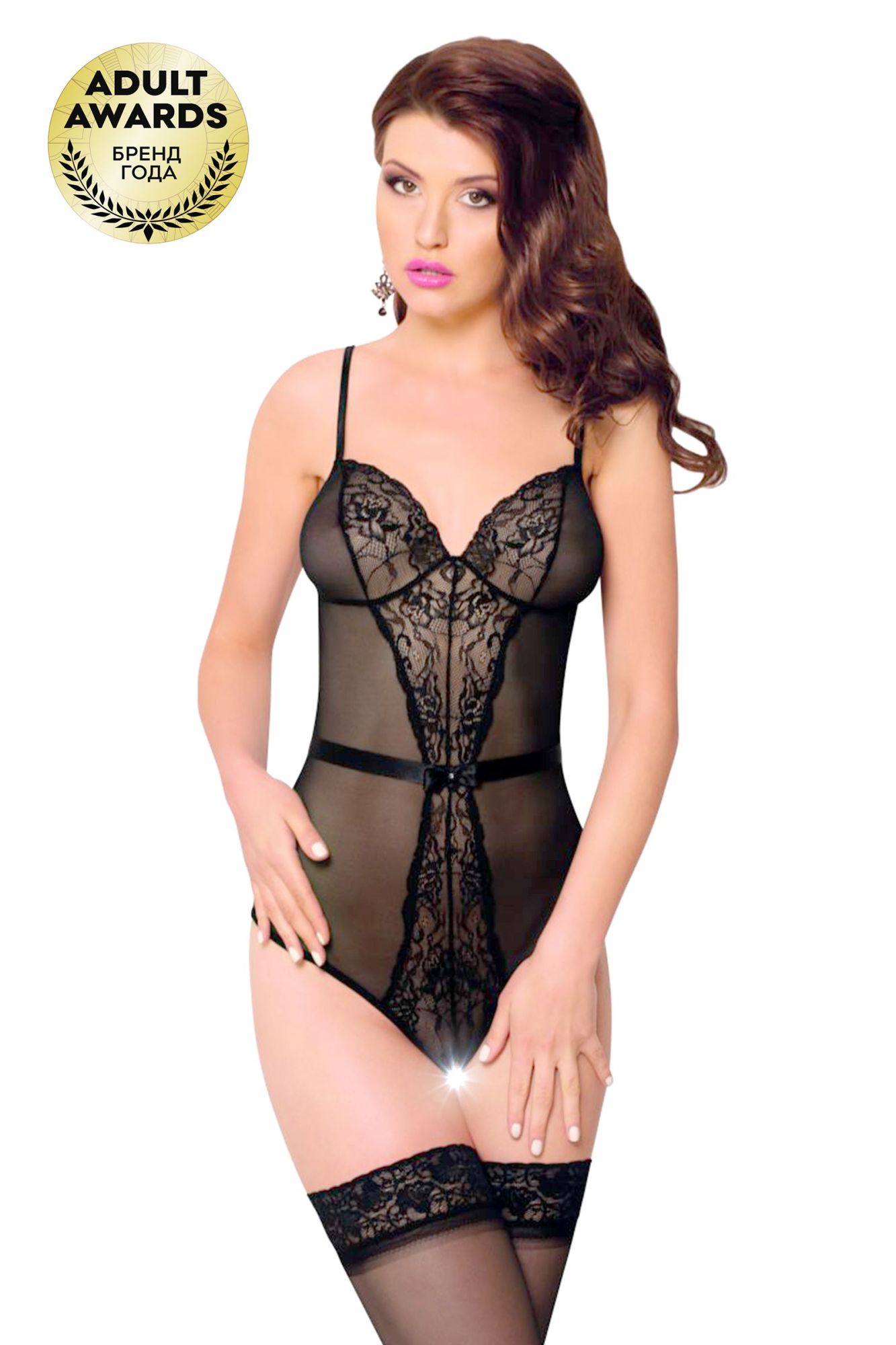 Эротическое боди c интимным вырезом softline collection linda, черный, s/m в Перми