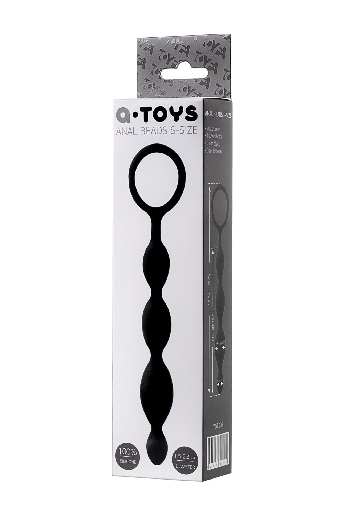 анальная цепочка a-toys by toyfa s, силикон, черный, 19,5см в Перми