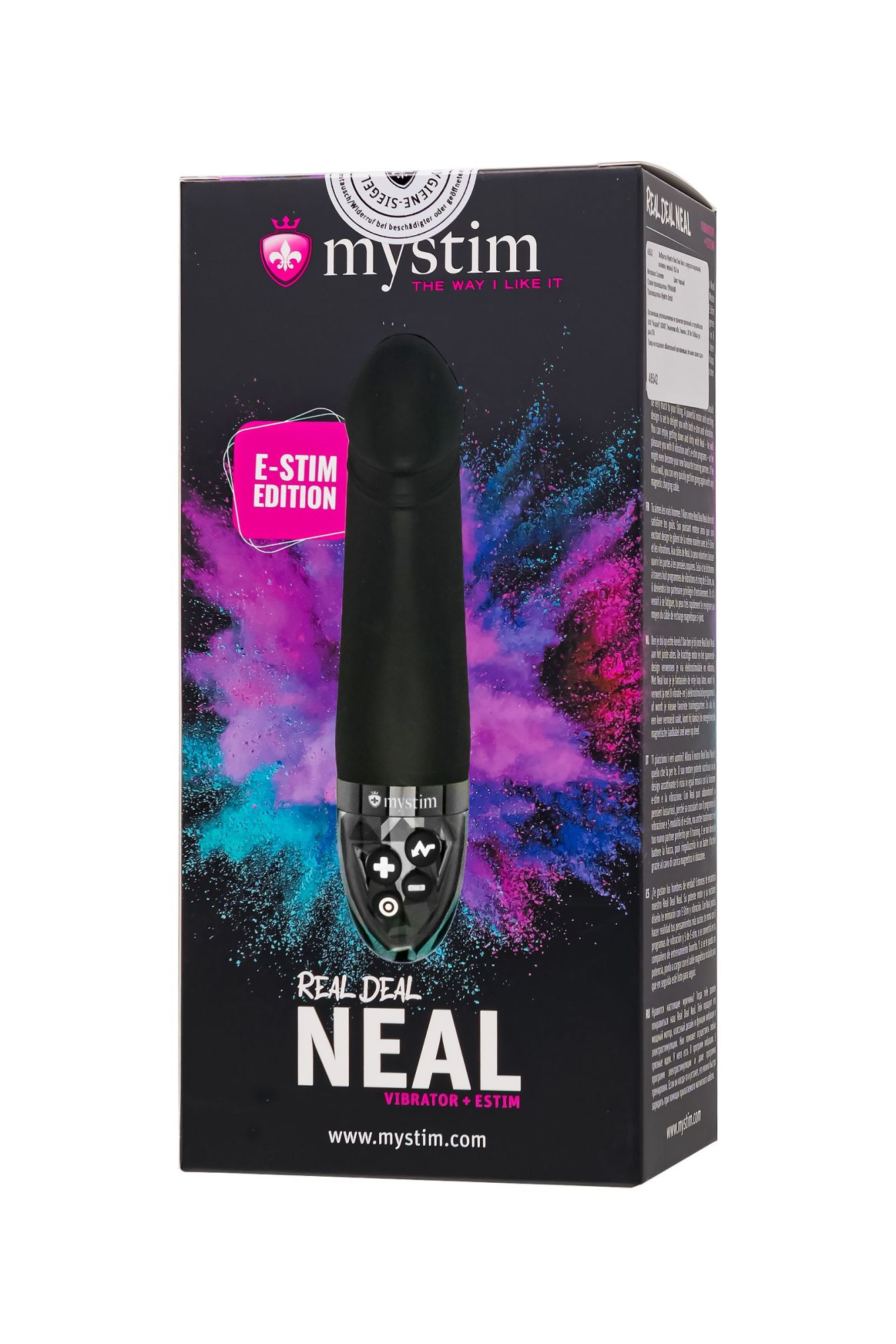вибратор mystim real deal neal с электростимуляцией, силикон, черный, 16,5 см в Перми