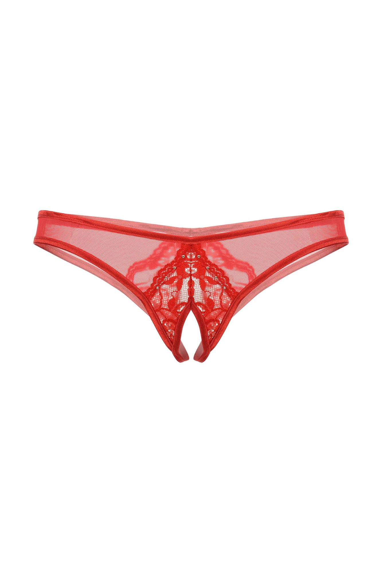 Эротическое трусики открытые с украшениями softline collection, красный, m/l в Перми