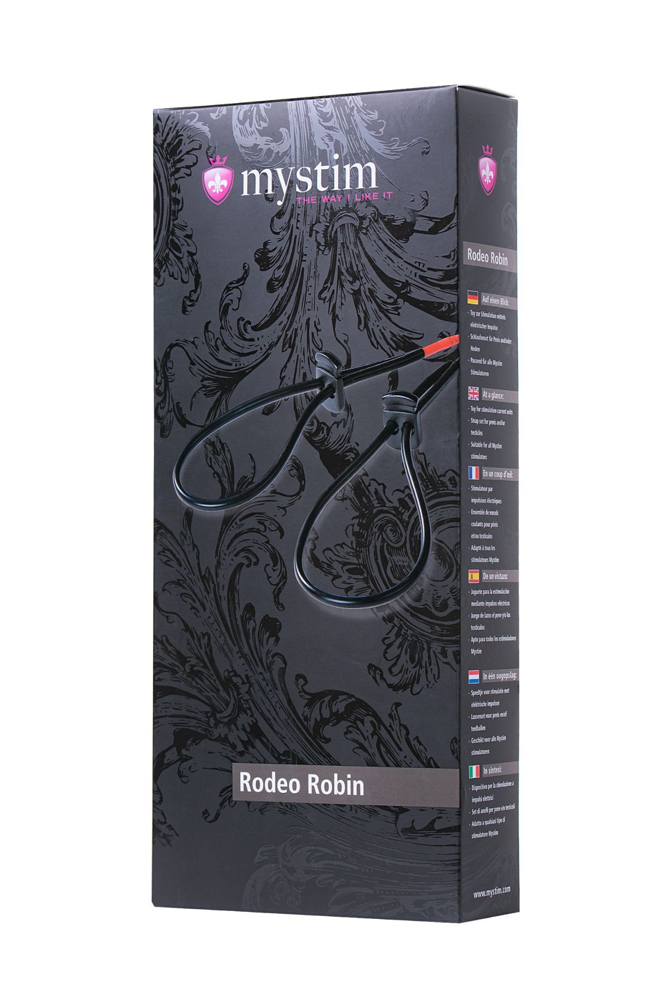 лассо для пениса mystim rodeo robin, электростимуляция, силикон, черный, 42см в Перми