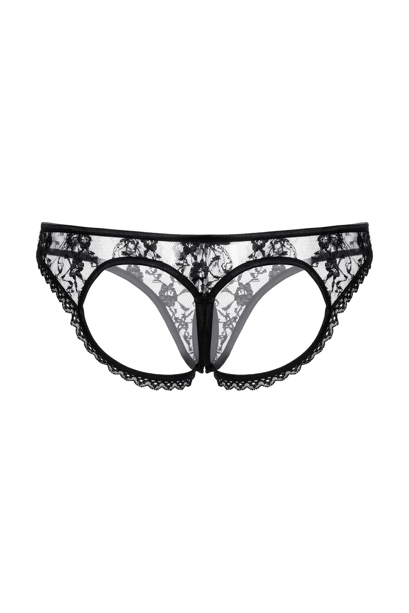 Эротическое трусики с открытыми ягодицами и вырезом softline collection, черный, s/m в Перми