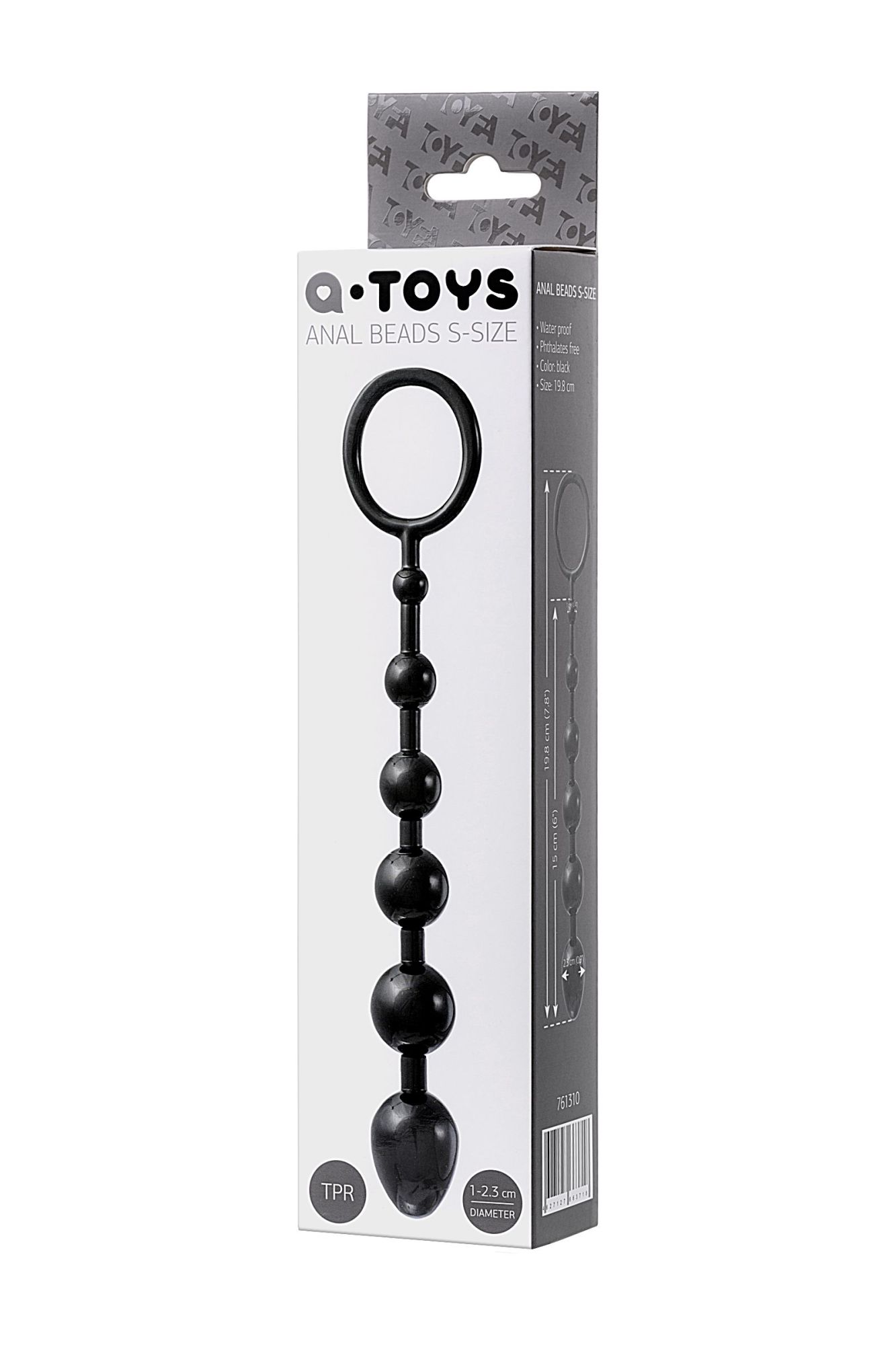 анальная цепочка toyfa a-toys s, tpe, черный, 19,8см в Перми