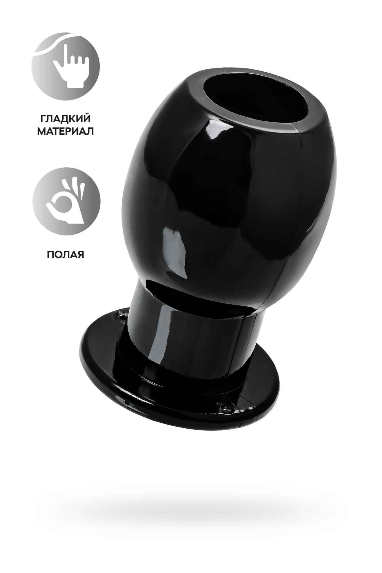 анальная втулка toyfa basic l, tpe, чёрная, 7,5 см в Перми