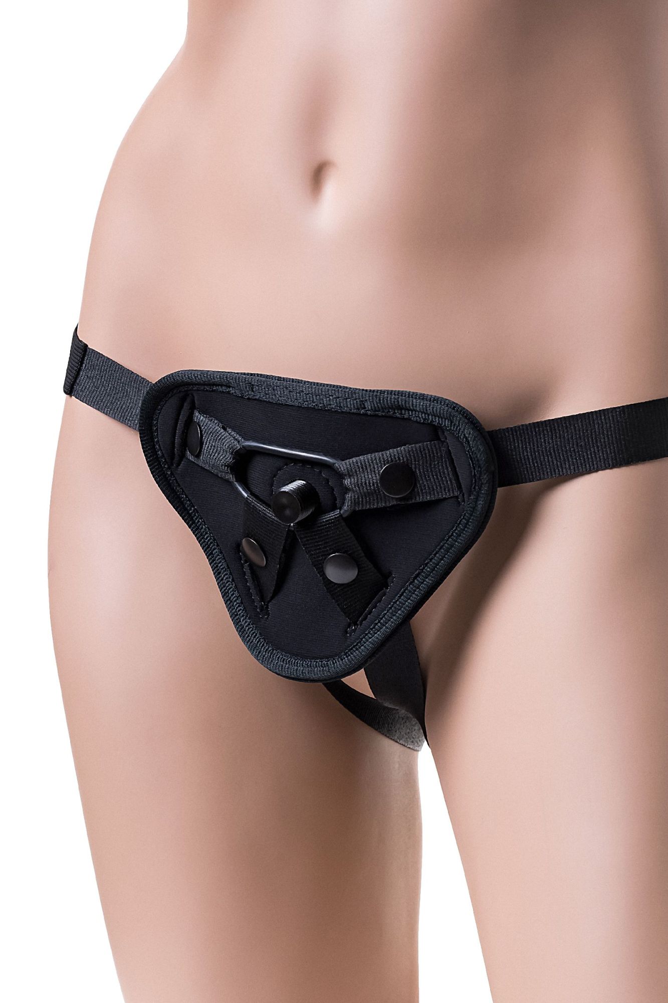 трусики для страпона realstick strap-on master, неопрен, черные в Перми