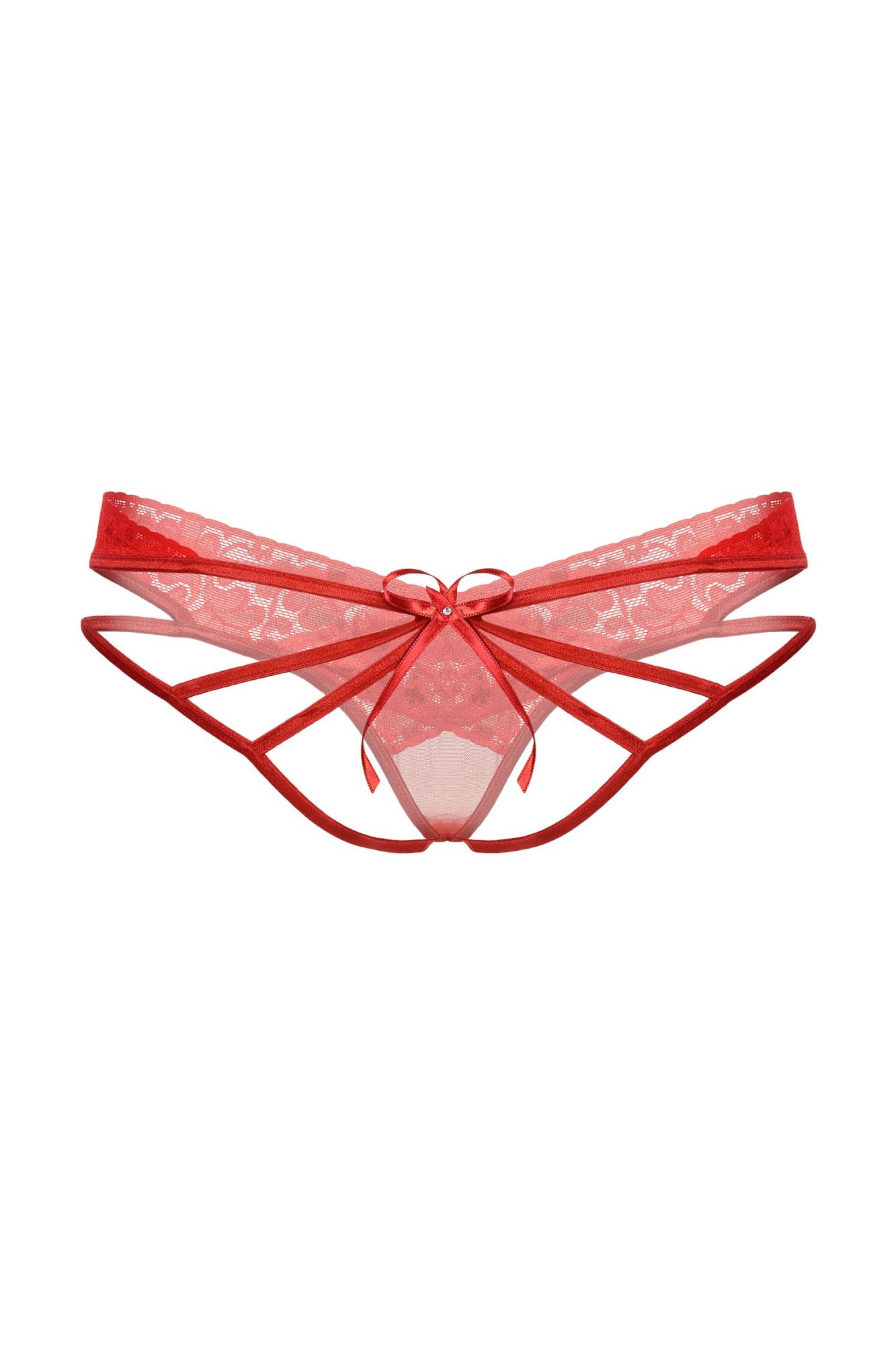 Эротическое стринги с двойным доступом softline collection, красный, m/l в Перми