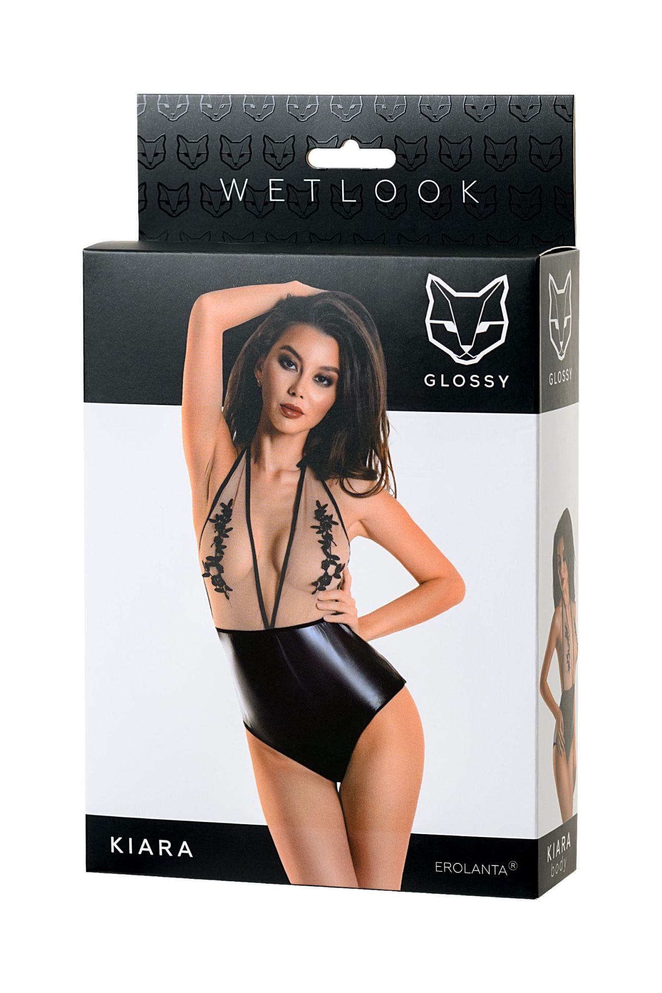 Эротическое боди glossy kiara из материала wetlook, черное, m в Перми