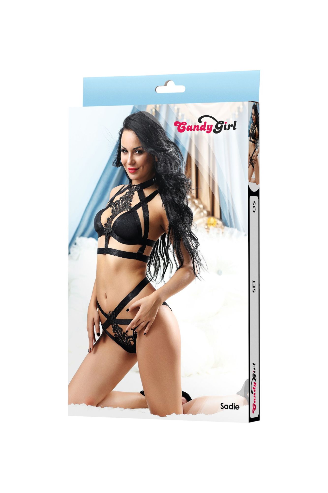 Эротическое комплект candy girl sadie (бюстгальтер, трусики) черный, os в Перми