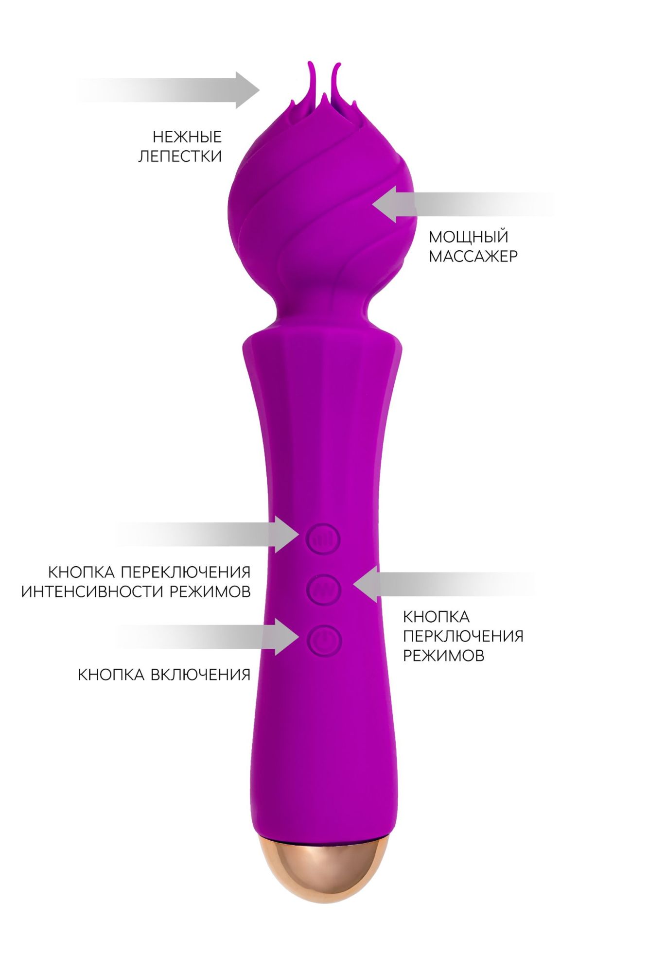вибратор flovetta by toyfa hyacinth, силикон, фиолетовый, 21,5 см в Перми