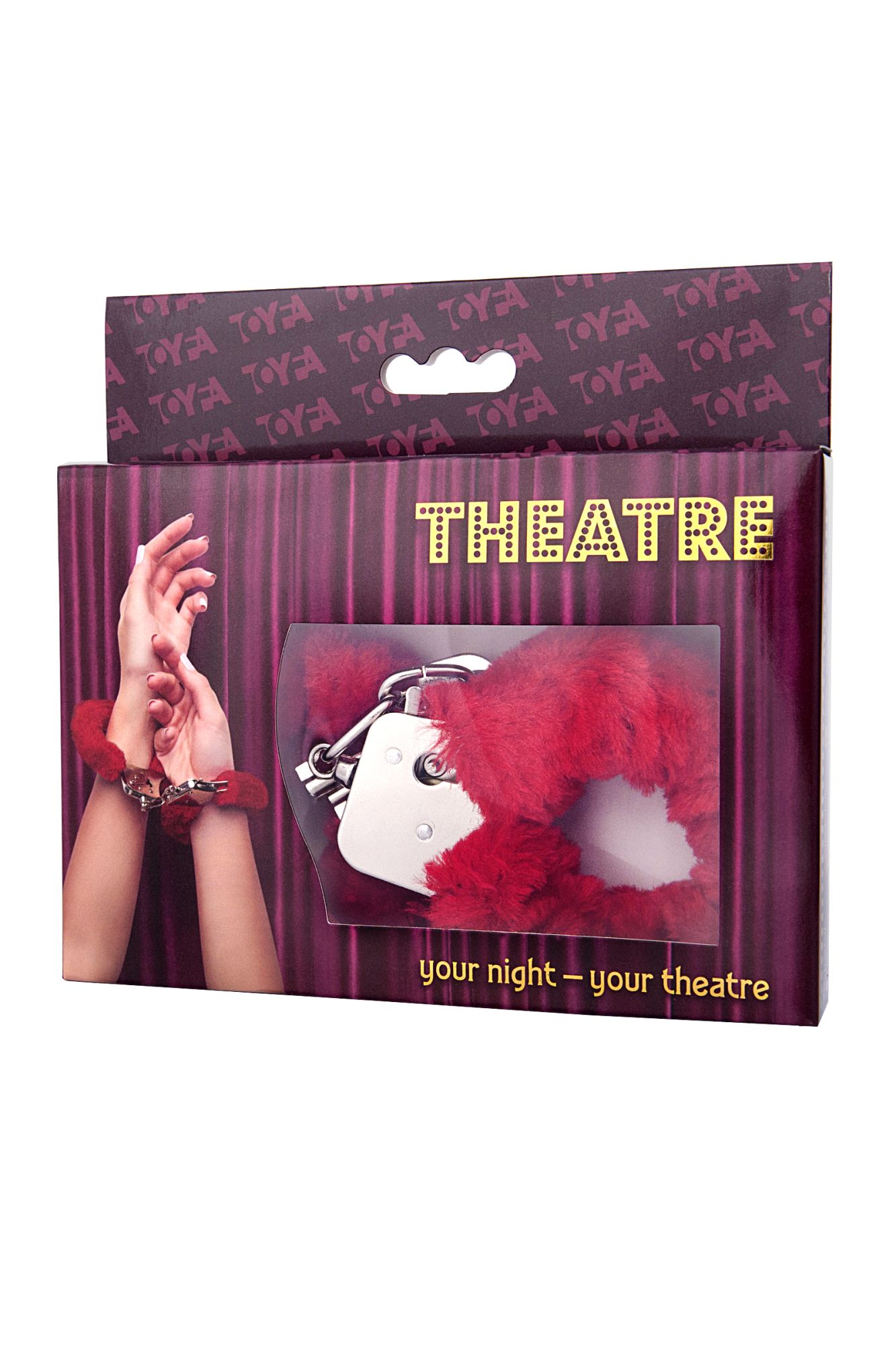 наручники toyfa theatre, меховые,  красные, 28 см. в Перми