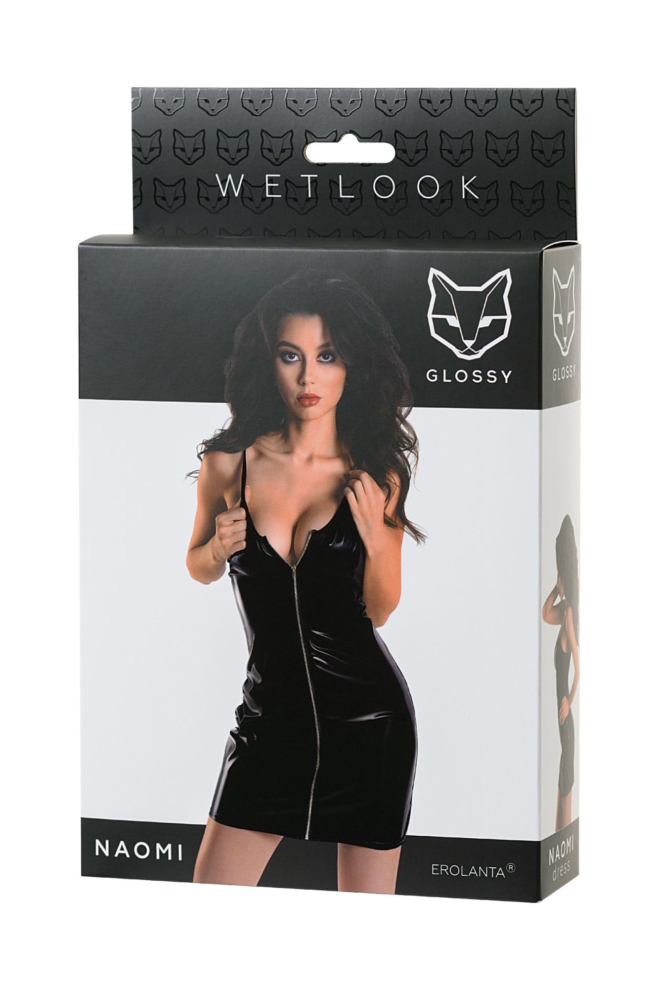 Эротическое платье glossy naomi из материала wetlook, черное, m в Перми