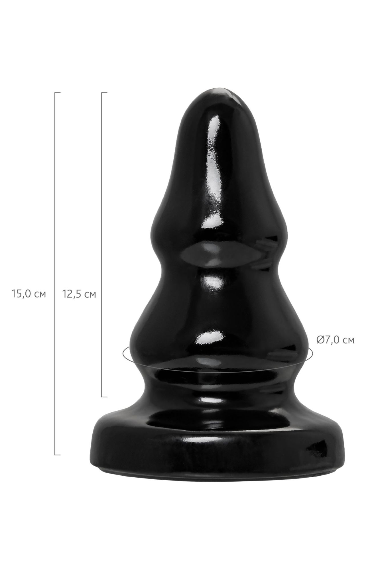 анальная втулка toyfa popo pleasure monoceros, pvc, черная, 15 см, ø 7 см в Перми