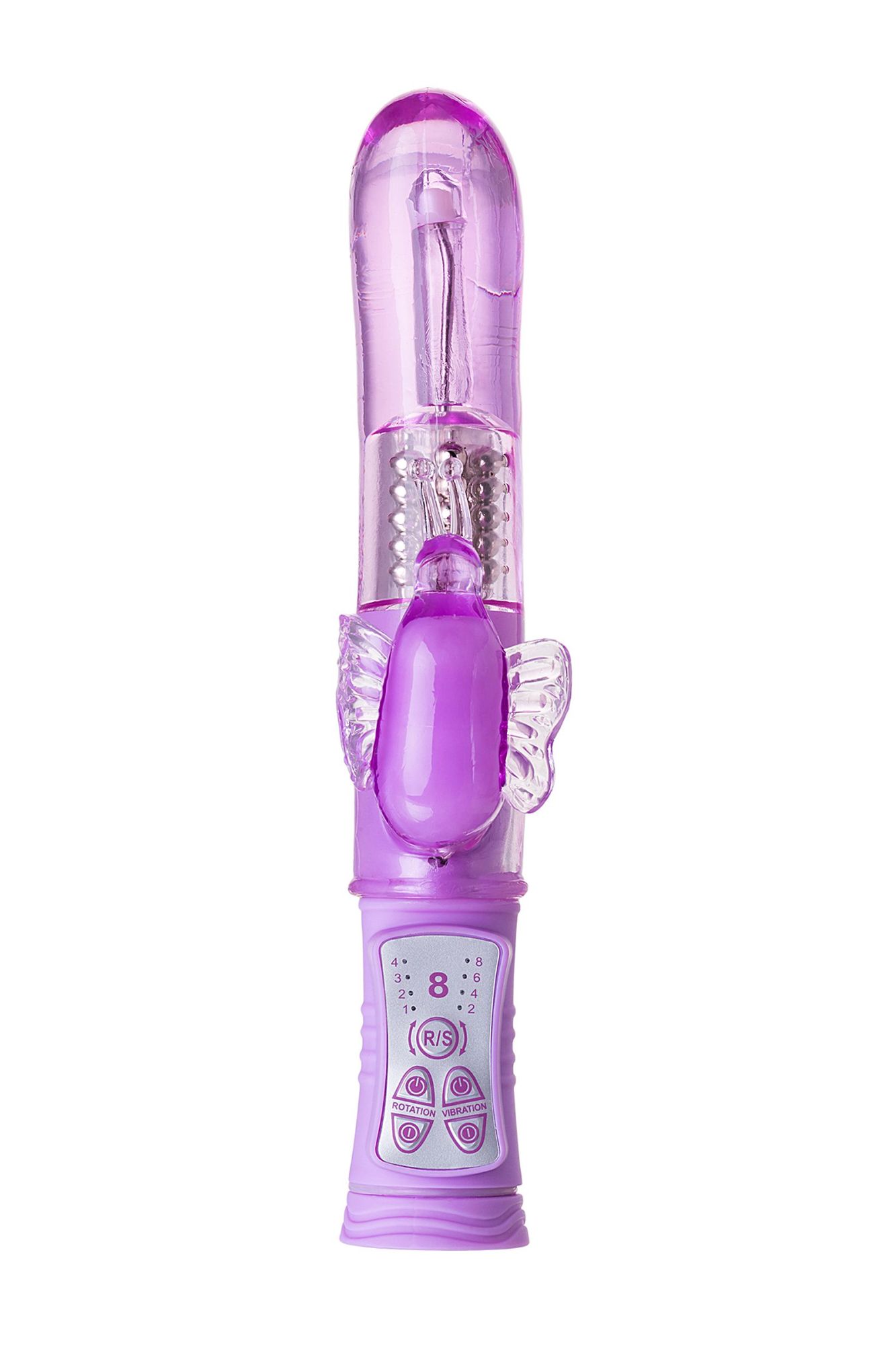 вибратор с клиторальным стимулятором toyfa a-toys high-tech fantasy, tpe, фиолетовый, 22,4 см в Перми