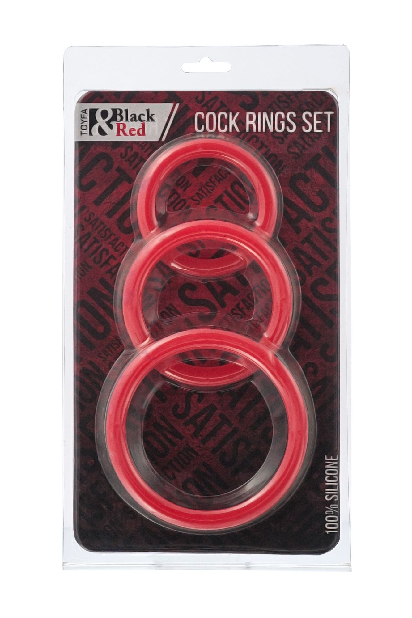 набор эрекционных колец black & red toyfa, силикон, красный в Перми