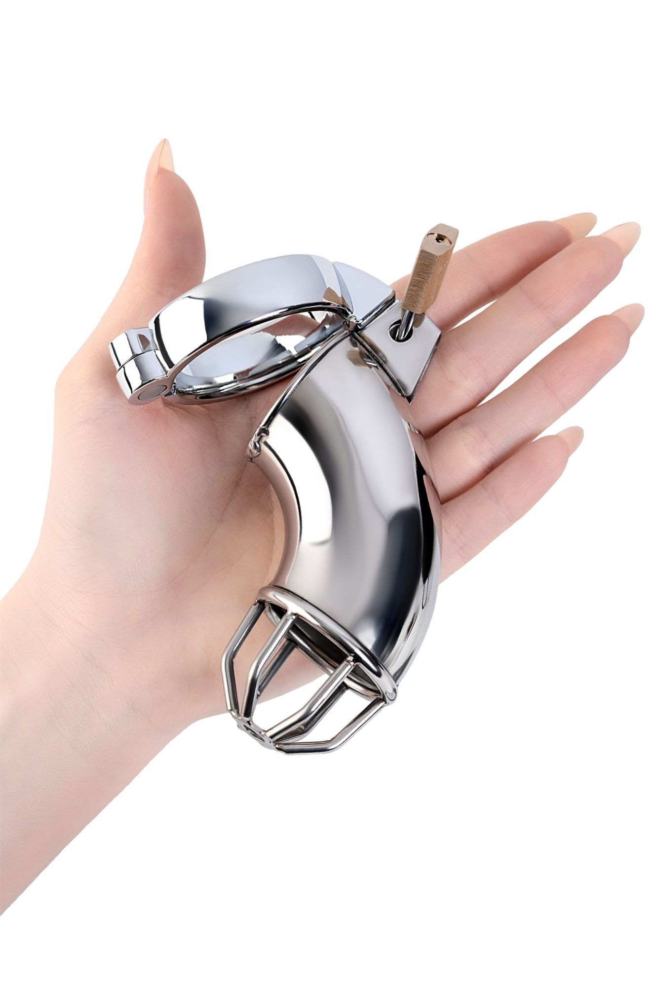 пояс верности мужской toyfa metal с открытой головкой, серебряный, 13 см в Перми