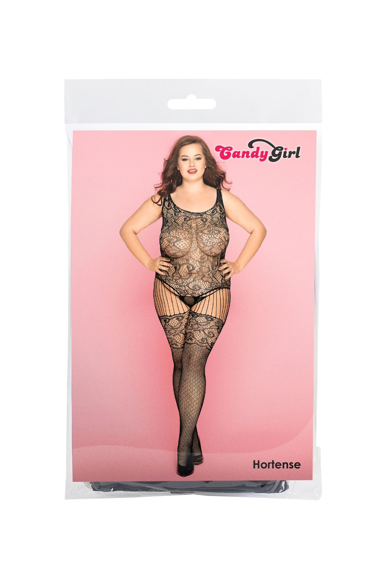 Эротическое костюм-сетка и стринги candy girl hortense черные, 2xl в Перми