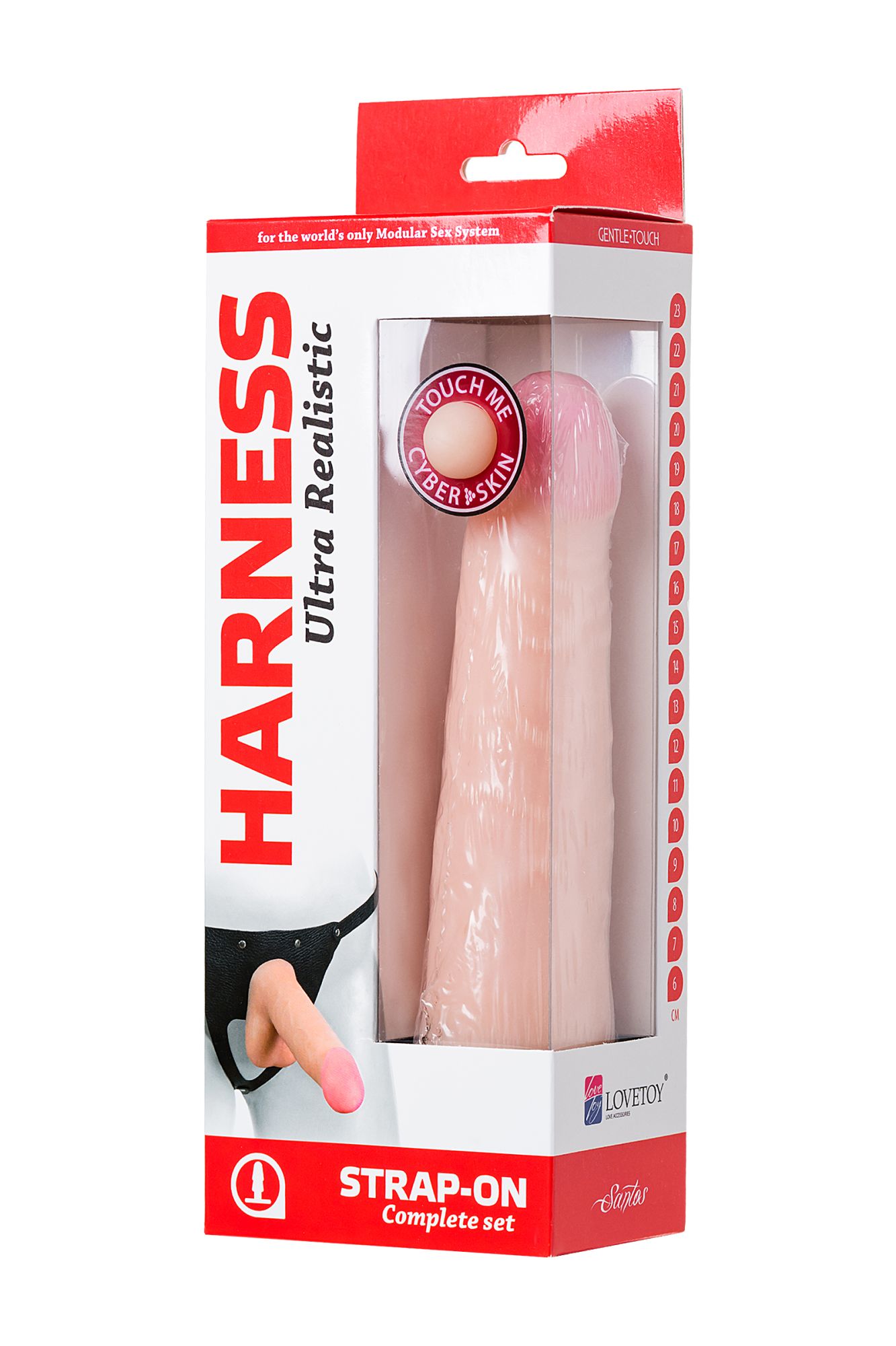 страпон на креплении lovetoy с поясом harness, реалистичный, neoskin, телесный, 17,5 см в Перми