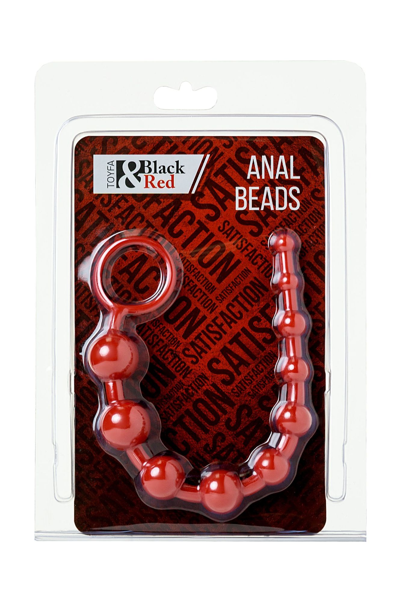 анальная цепочка black & red by toyfa, пвх, красная, 31 см, ø 3 см в Перми