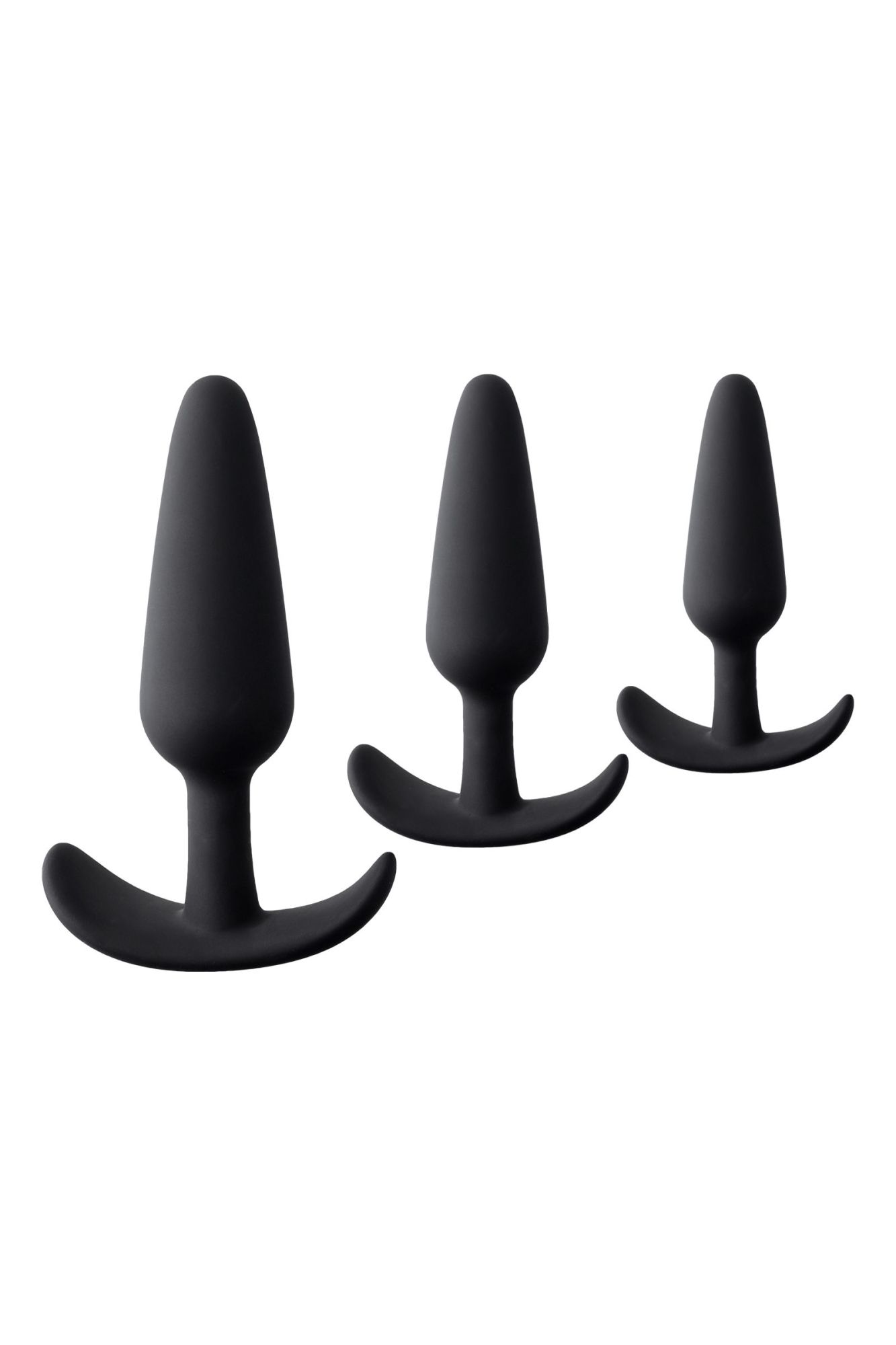 набор анальных втулок toyfa popo pleasure eridani, силикон, черный, 3 шт. в Перми