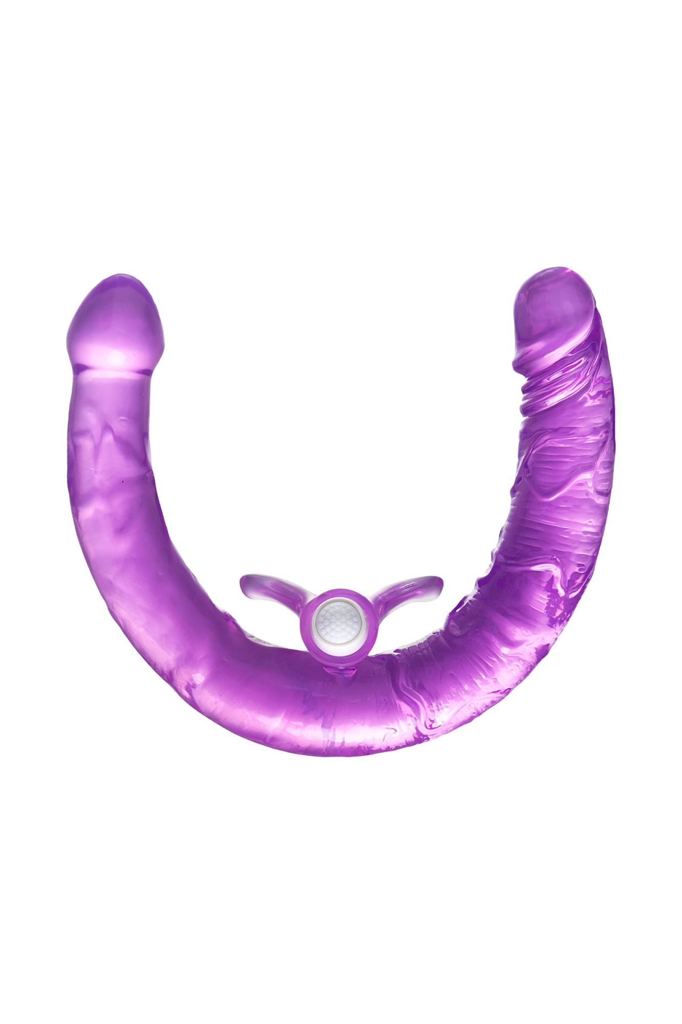 фаллоимитатор двусторонний с вибропулей toyfa double dildo with vibro bullet, tpr, фиолетовый, 35 см в Перми