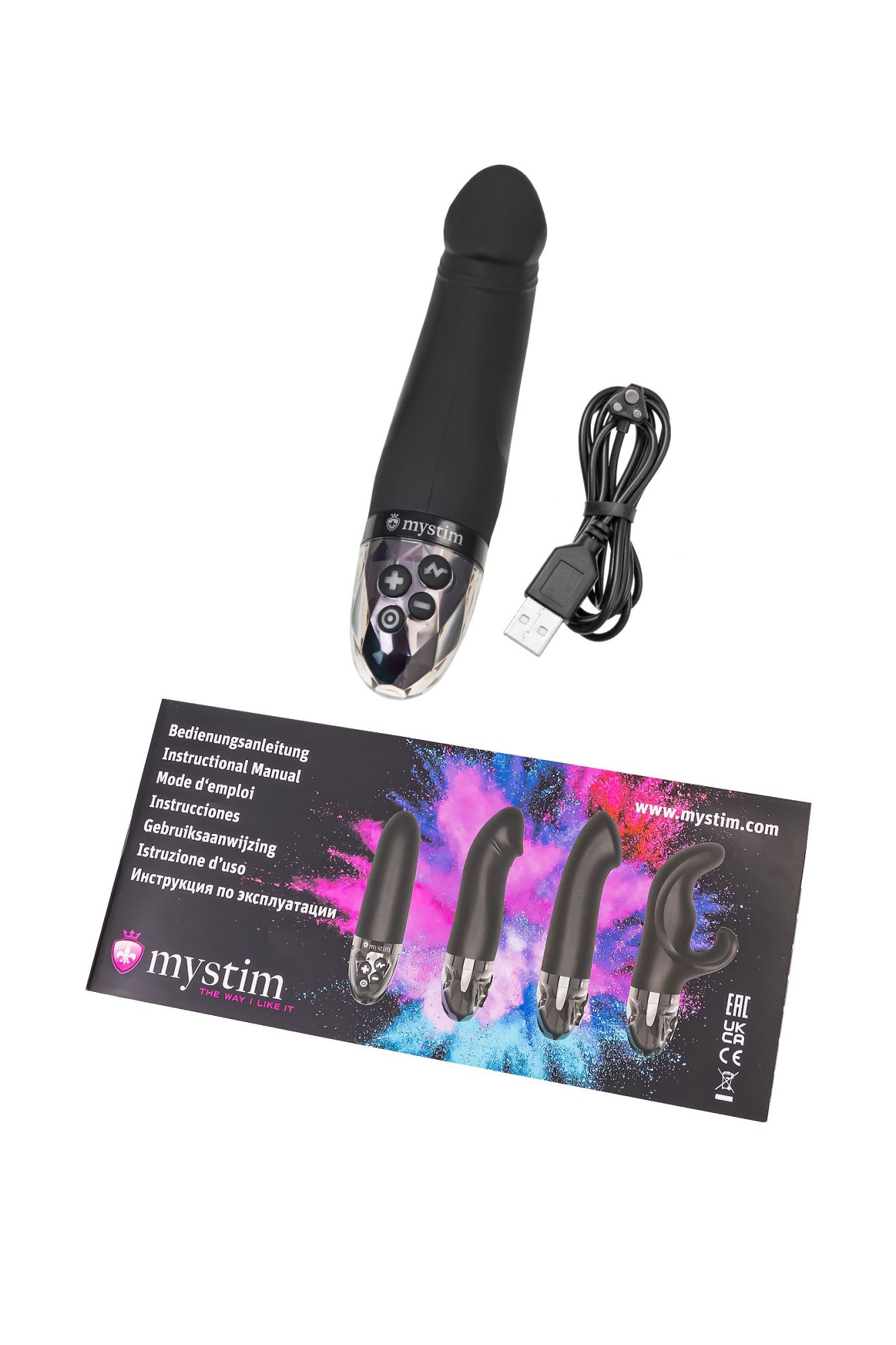 вибратор mystim real deal neal с электростимуляцией, силикон, черный, 16,5 см в Перми