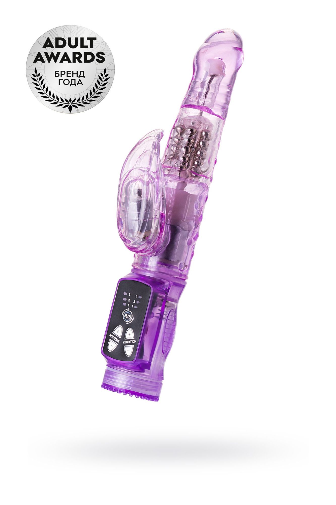 вибратор с клиторальным стимулятором a-toys by toyfa high-tech fantasy, tpe, фиолетовый, 22 см в Перми