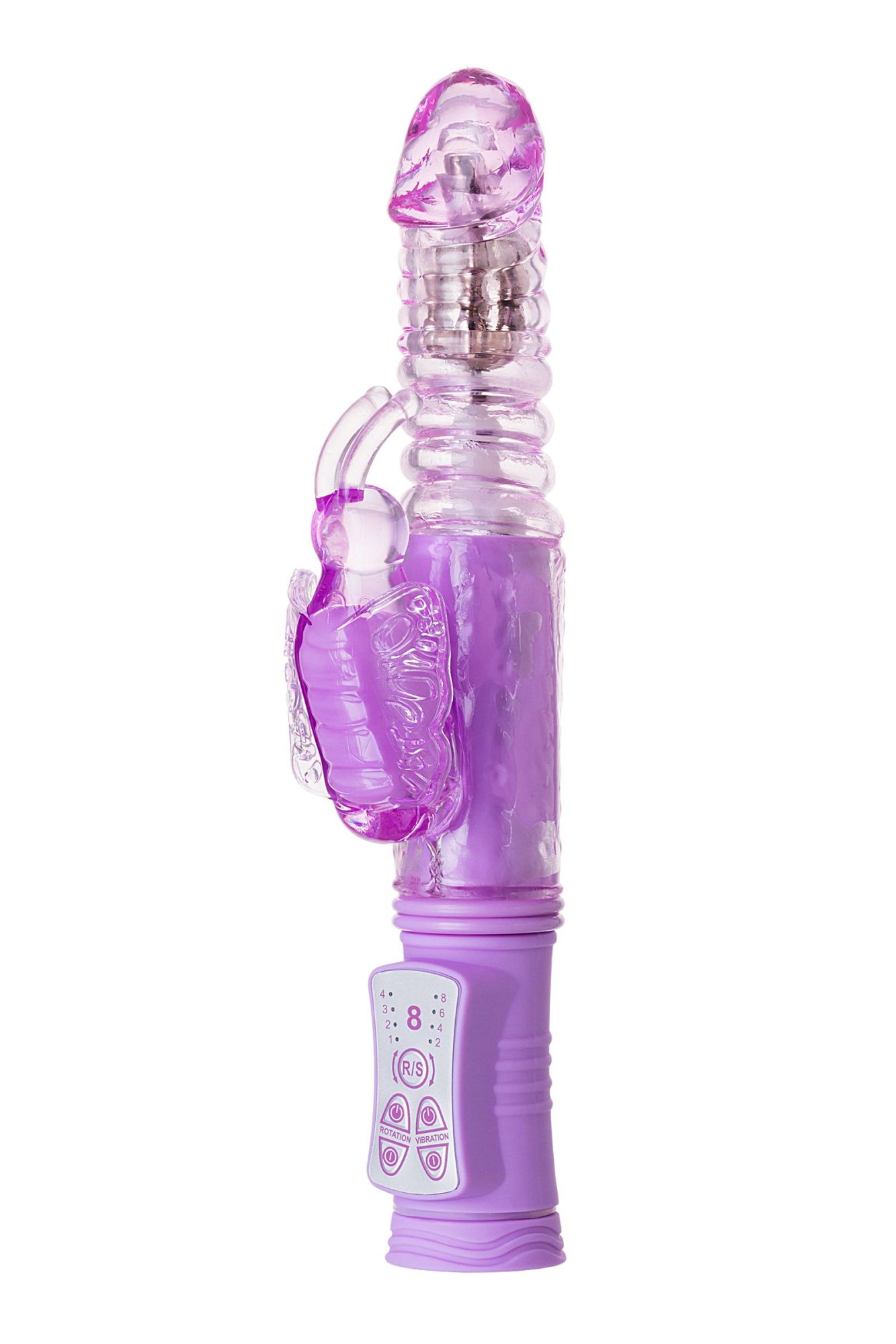 вибратор с клиторальным стимулятором toyfa a-toys serk high-tech fantasy, tpe, фиолетовый, 24,5 см в Перми