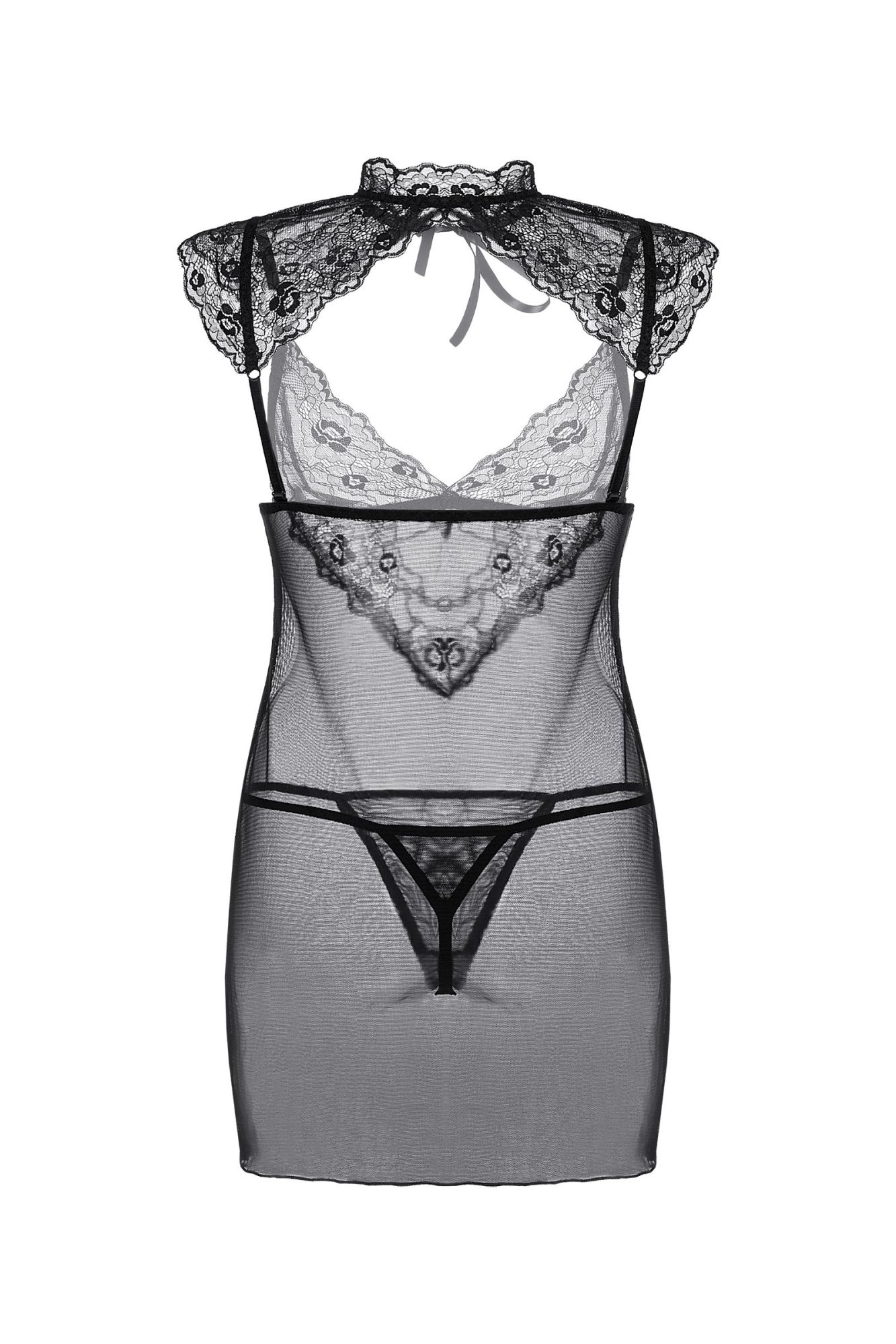 Эротическое комбинация и стринги candy girl luscious, черный, xl в Перми