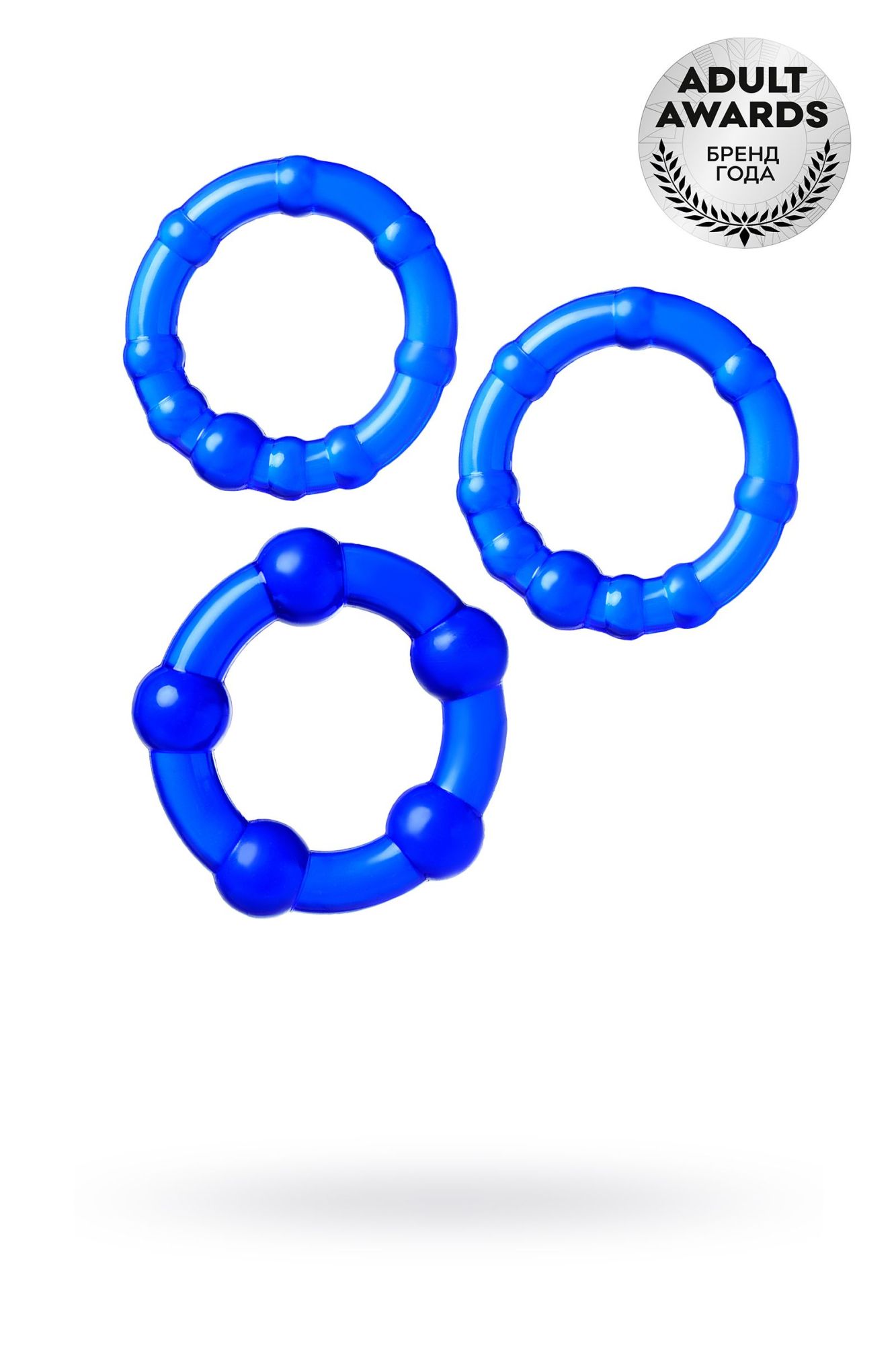 набор колец toyfa a-toys, tpe, синий, ø 3,5/3/2 см в Перми