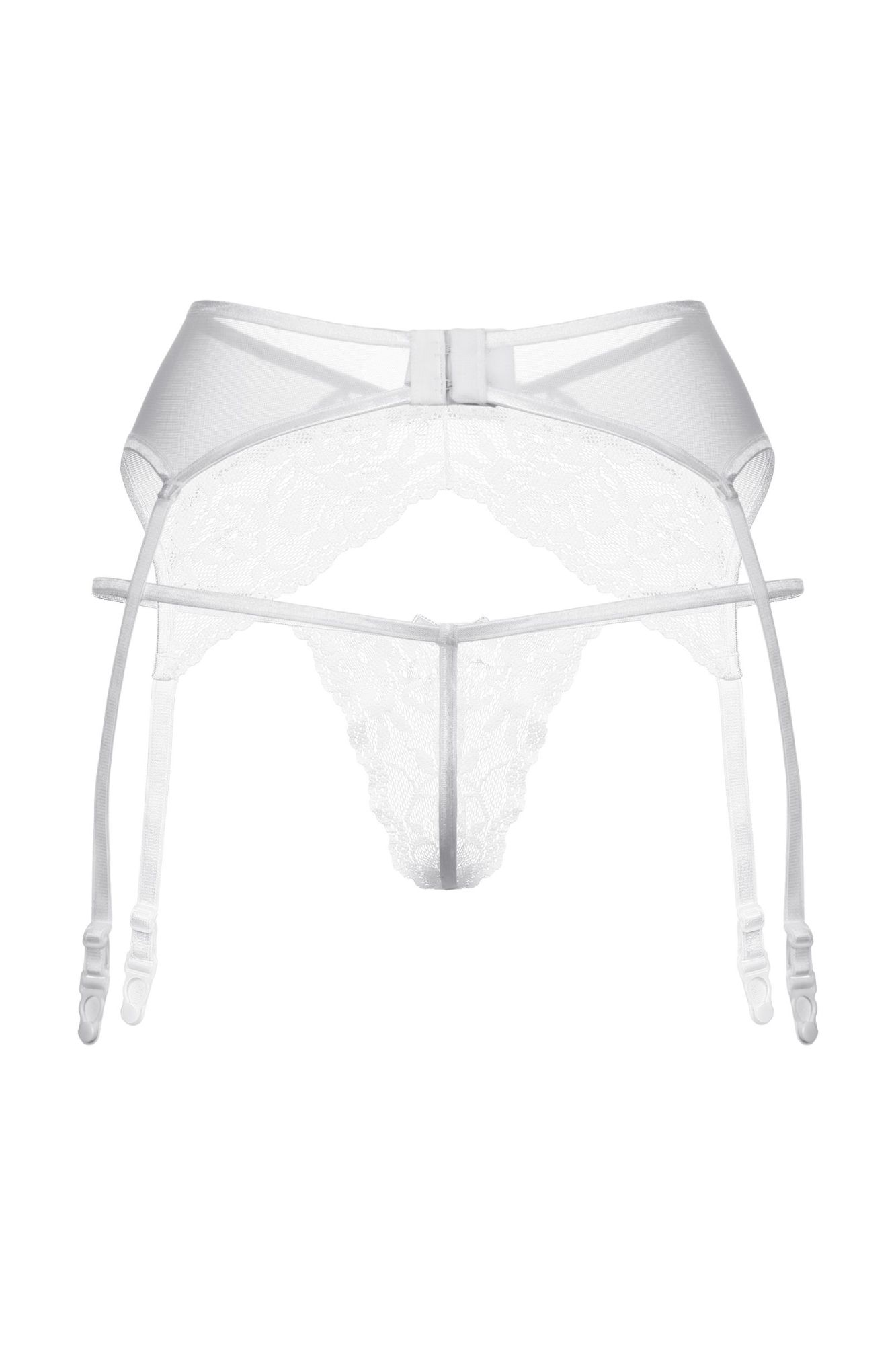 Эротическое пояс для чулок и стринги кружевные softline collection, белый, m/l в Перми