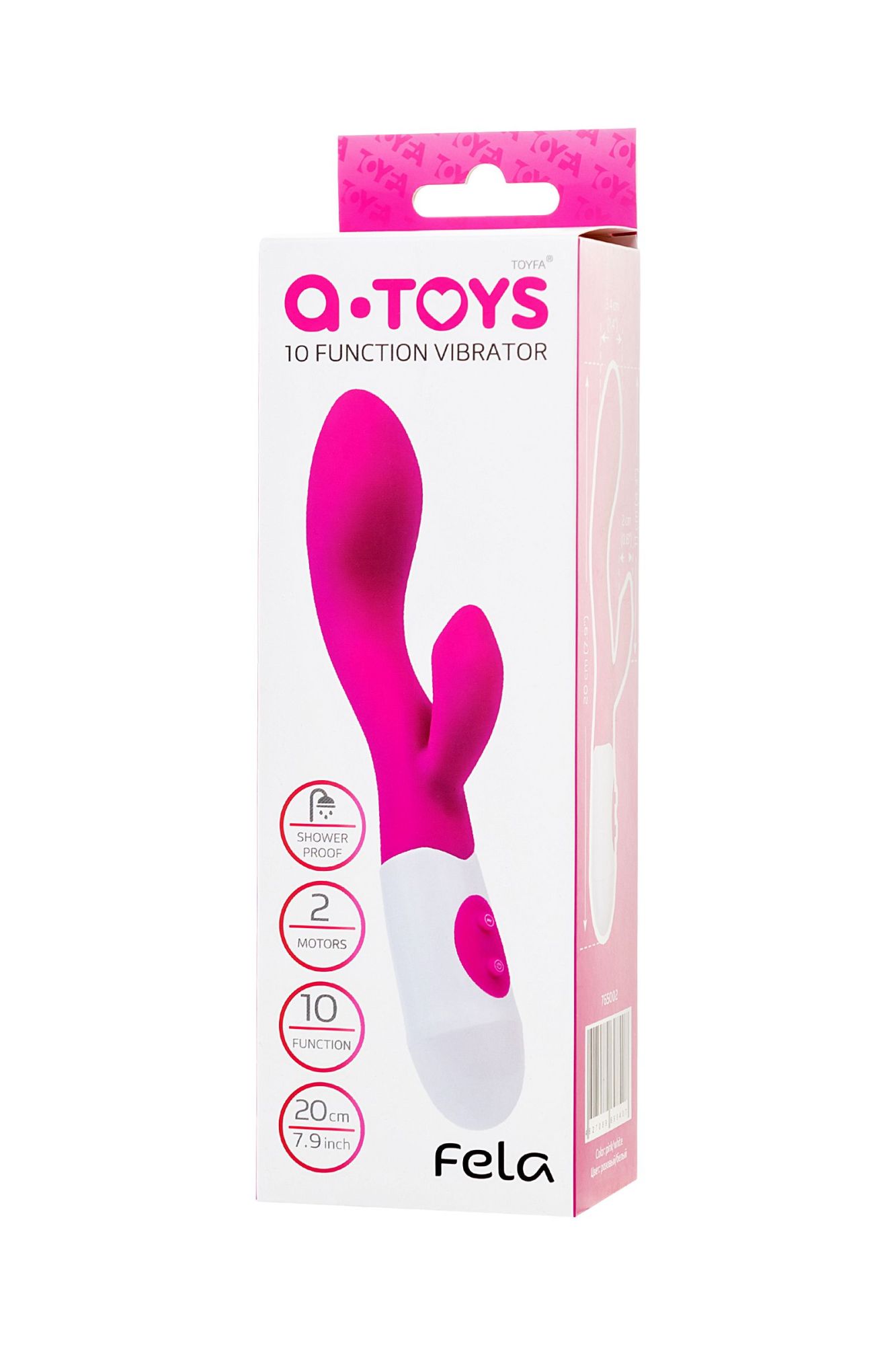 вибратор с клиторальным стимулятором toyfa a-toys fela, силикон, розовый, 20,5 см в Перми