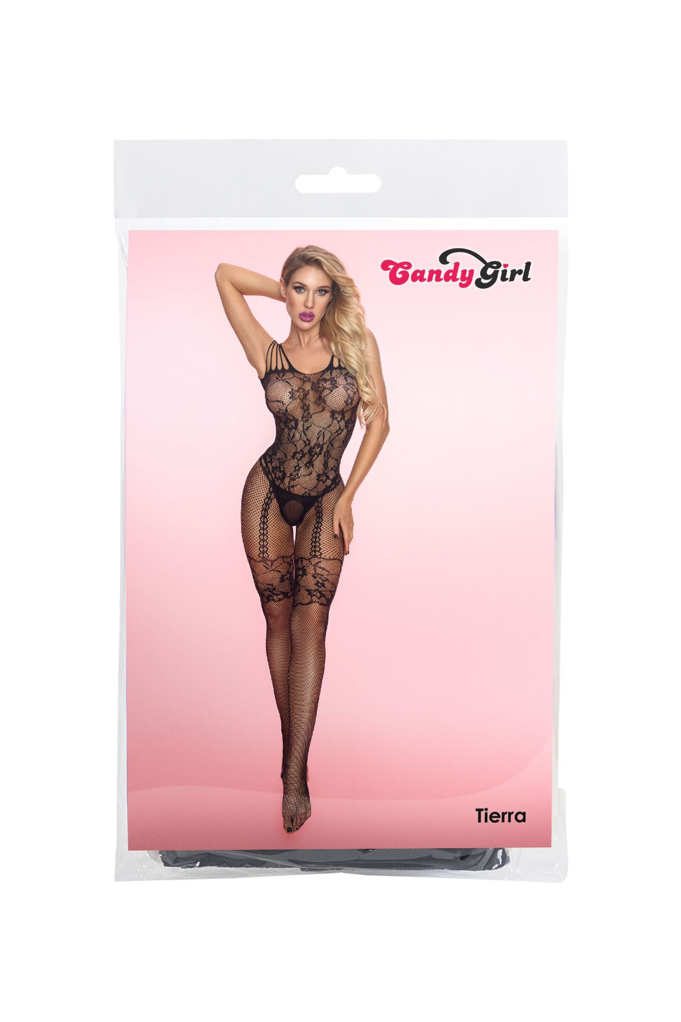 Эротическое костюм-сетка и стринги candy girl tierra черные, os в Перми