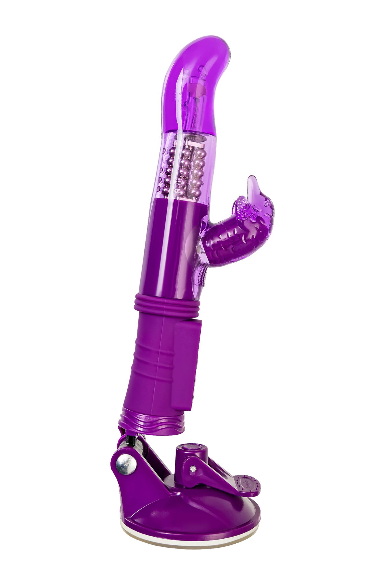 вибратор с клиторальным стимулятором toyfa a-toys, tpr, фиолетовый, 22,5 см в Перми