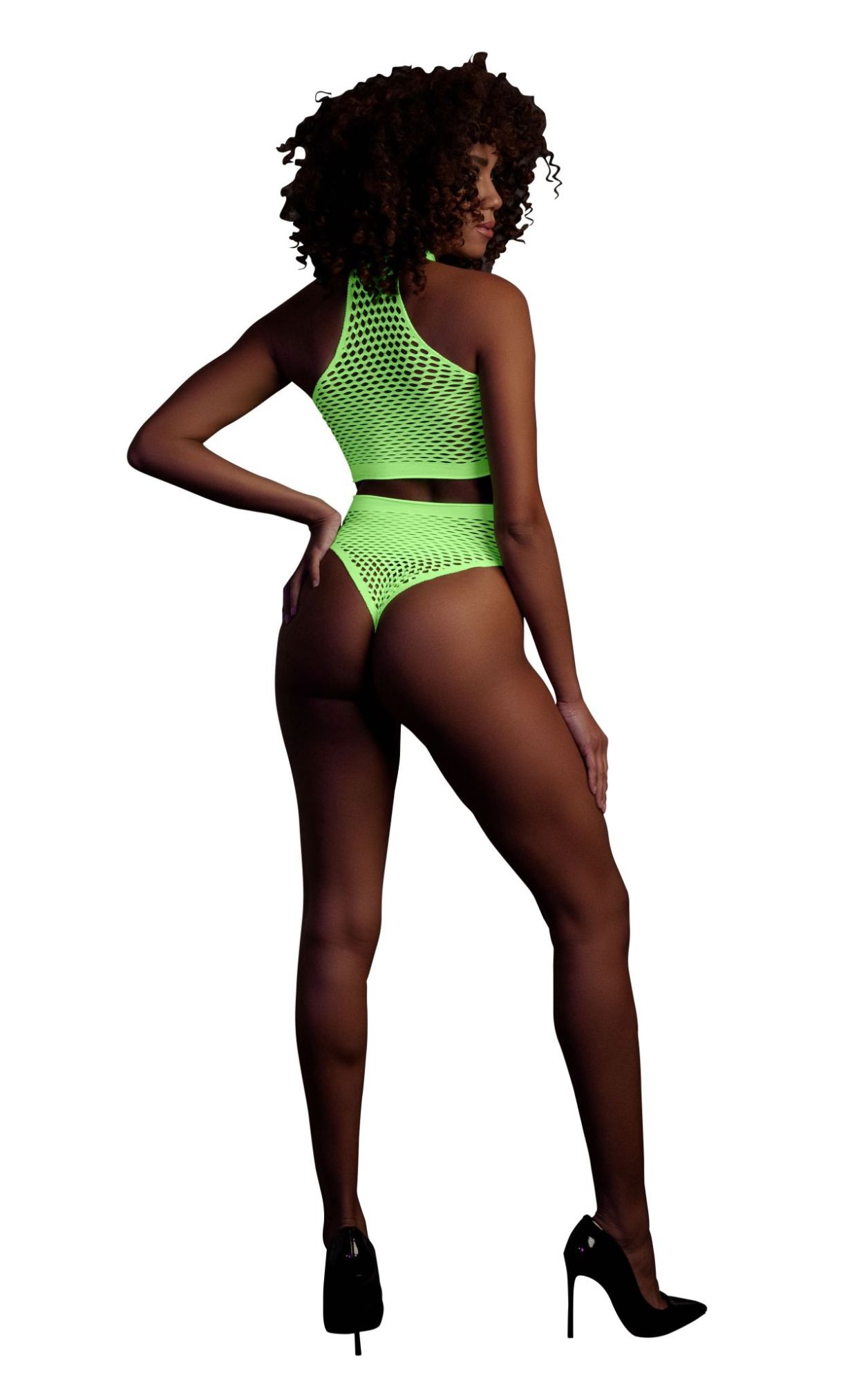 Эротическое топ и трусики turtle neck and high waist slip - green - xs/xl в Перми