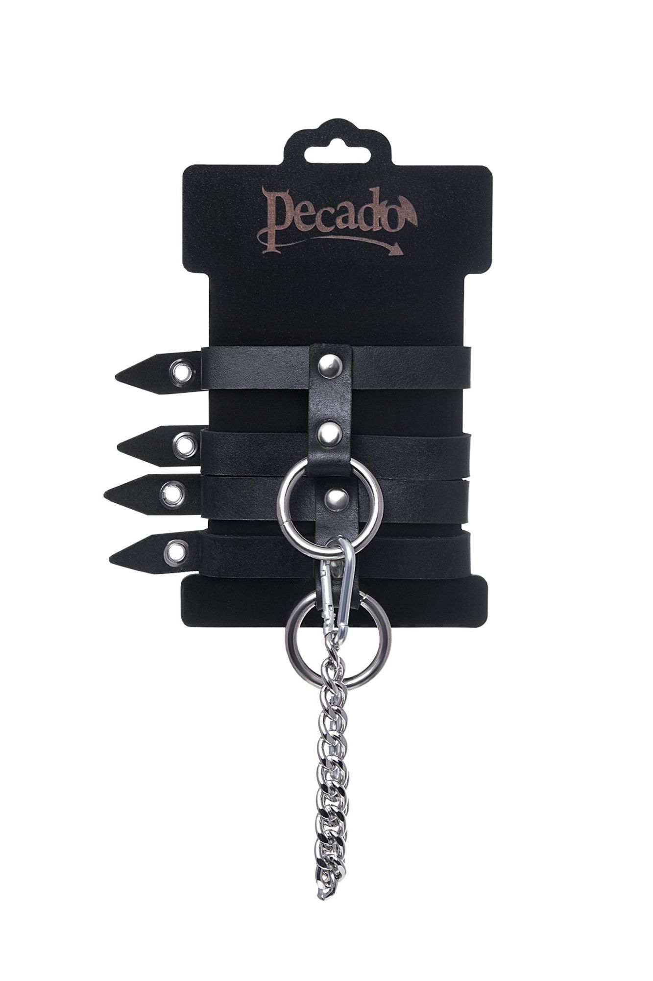оковы pecado bdsm, однослойные из двух ремешков, натуральная кожа, черные в Перми