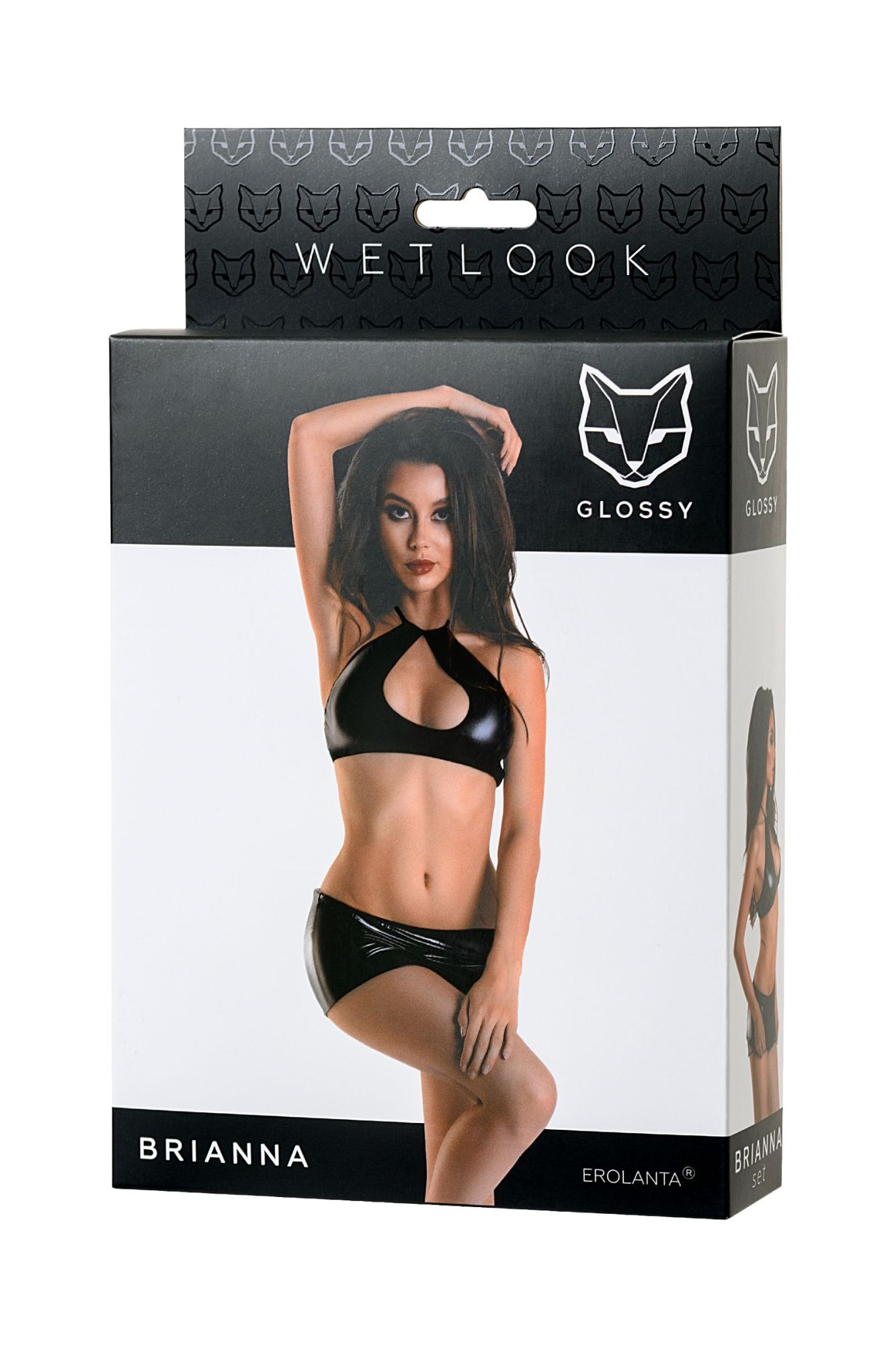 Эротическое комплект glossy brianna из материала wetlook, черный, s в Перми