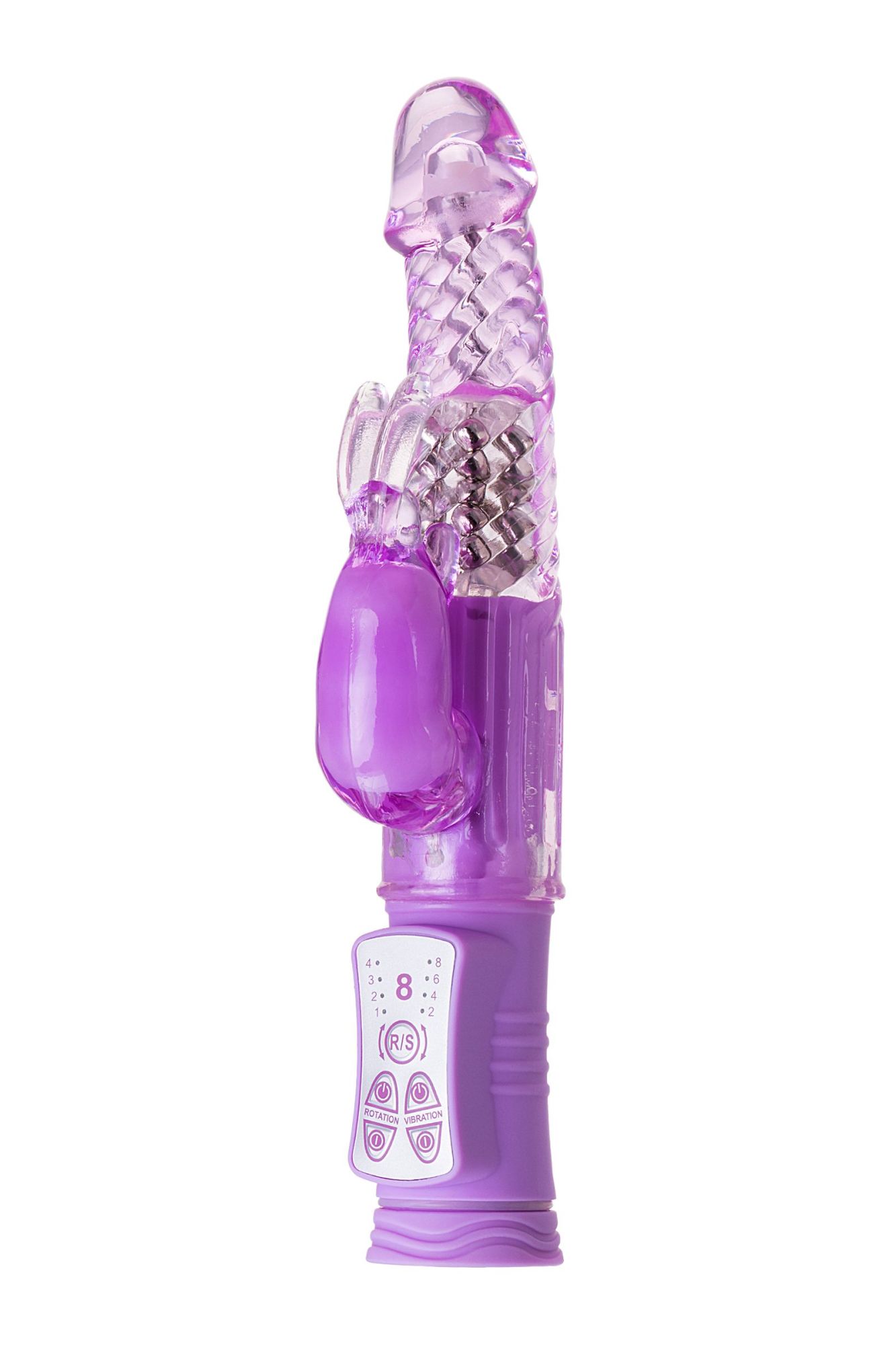 вибратор с клиторальным стимулятором toyfa a-toys high-tech fantasy, tpe, фиолетовый, 22, 5 см в Перми