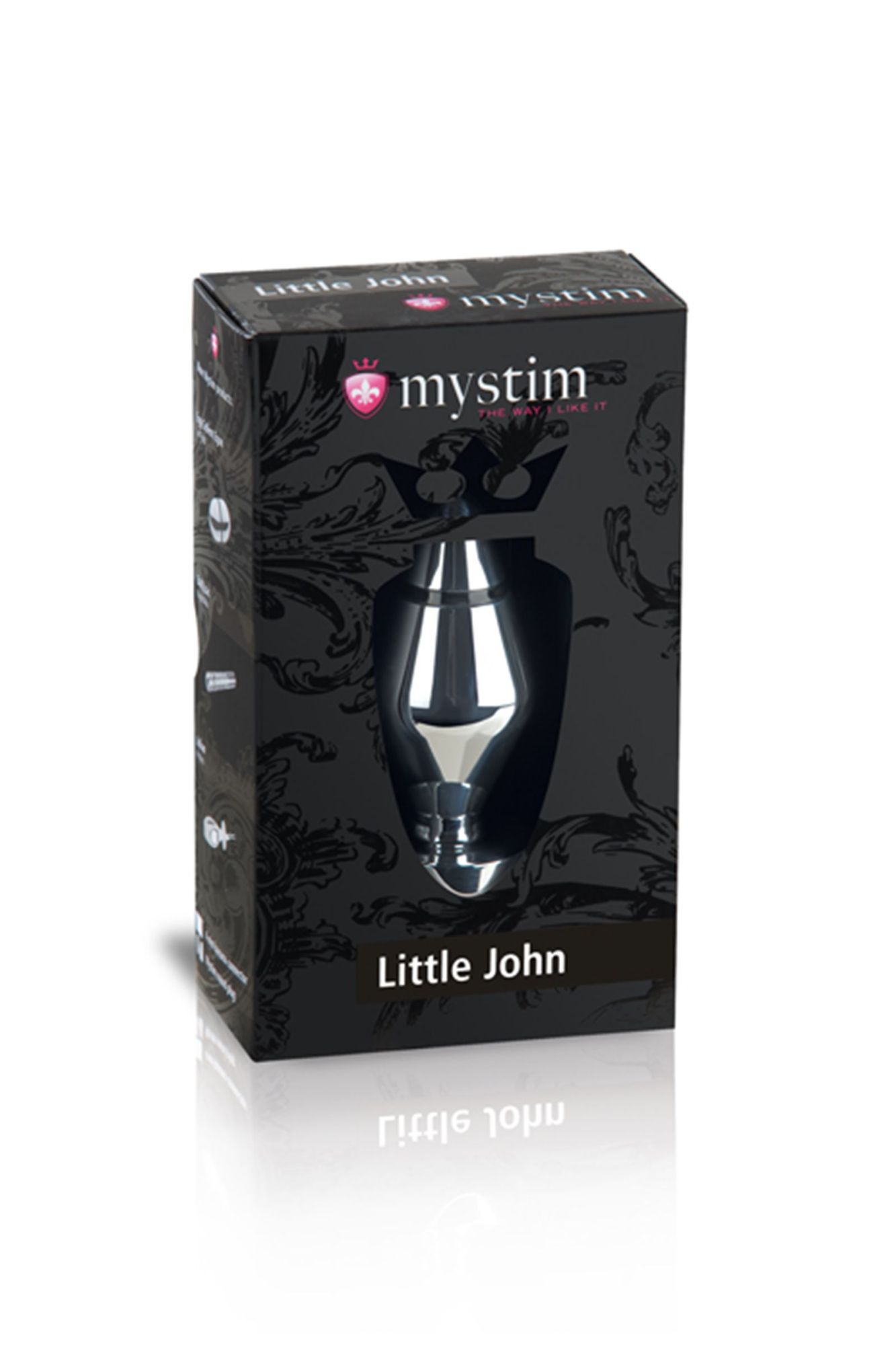 анальная пробка mystim little john s, электростимуляция, хирургическая сталь, серебряная, 9 см, ø 3, в Перми
